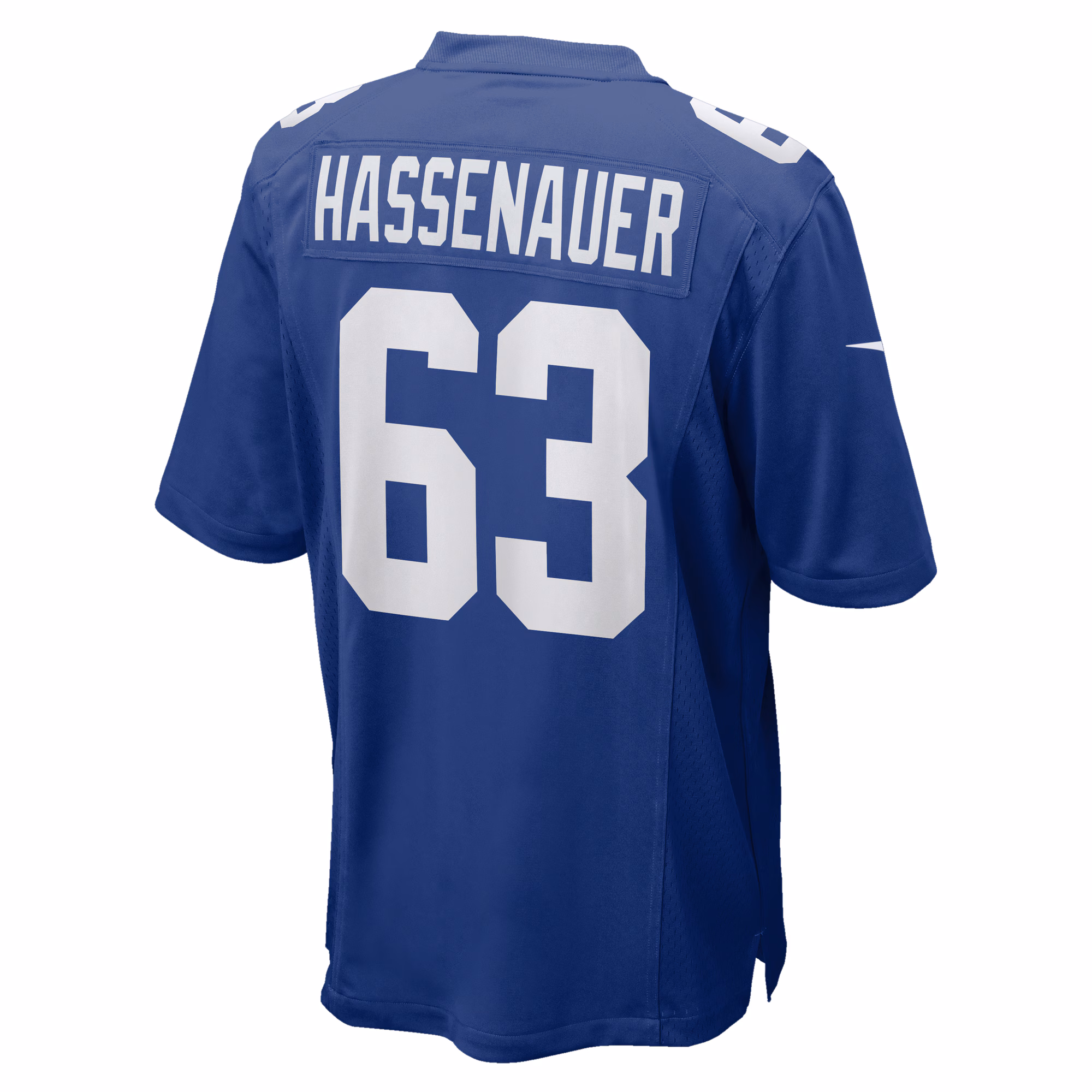 JC Hassenauer New York Giants Team Game Jersey - Royal