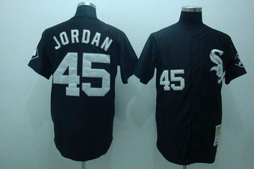 Mitchell And Ness Chicago White Sox #45 Michael  Stitched Black Throwback MLB Jersey