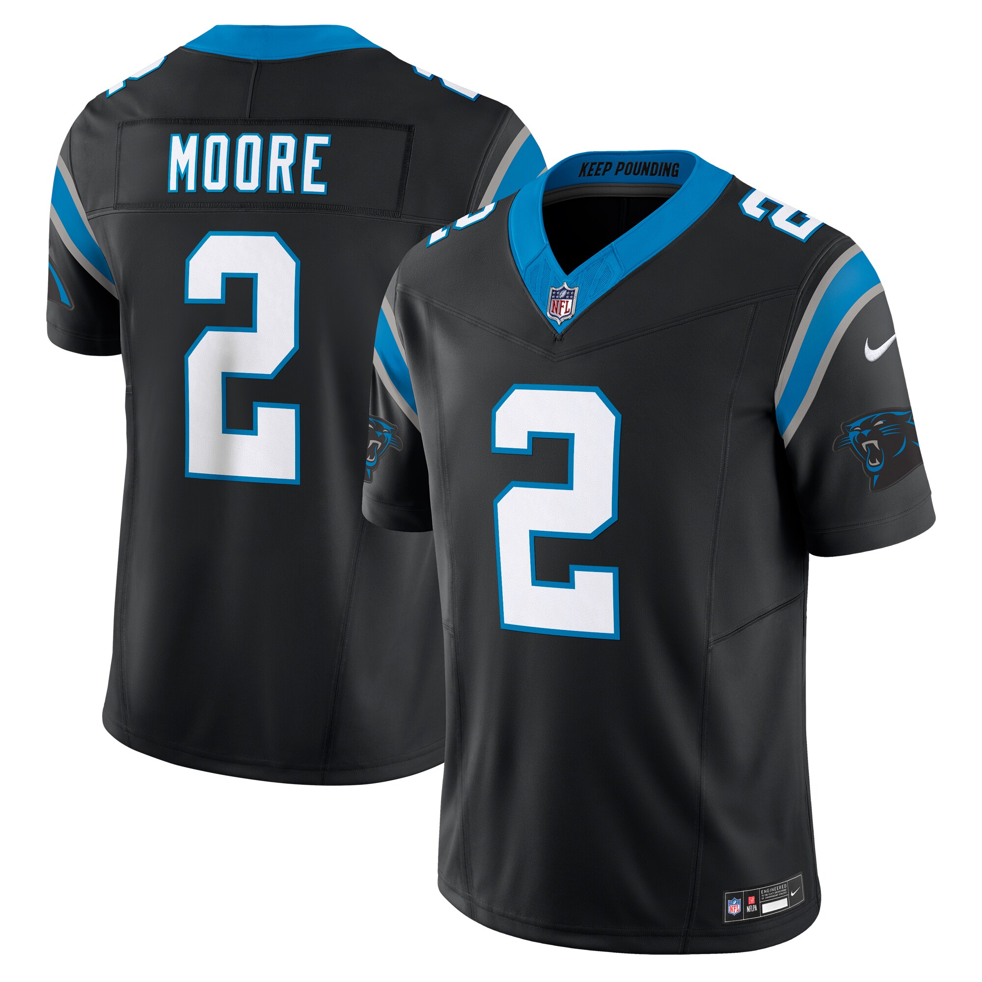 D.J. Moore Carolina Panthers  Vapor F.U.S.E. Limited Jersey - Black