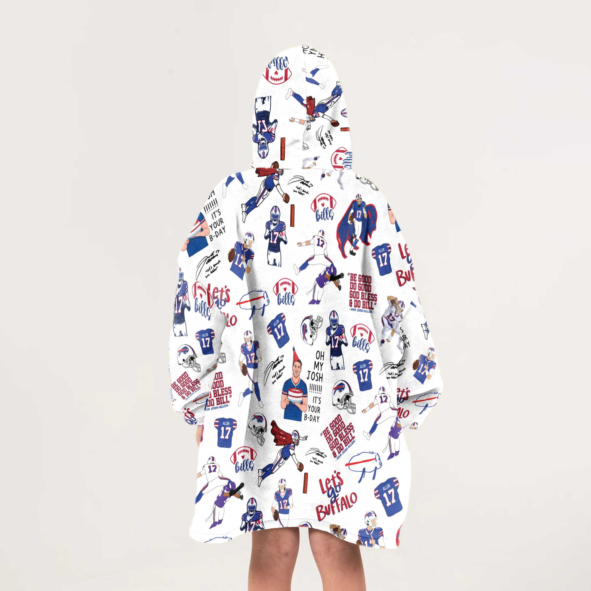 Pattern J.A 17 Buffalo Football Unisex Blanket Hoodie