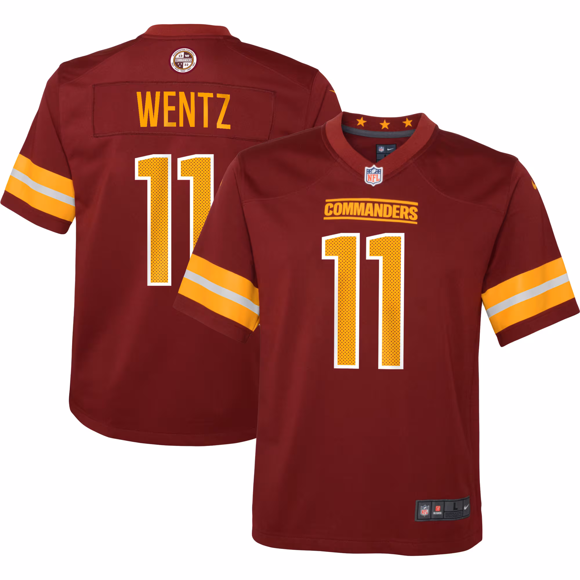 Carson Wentz Washington Commanders Youth Alternate Game Jersey - Black