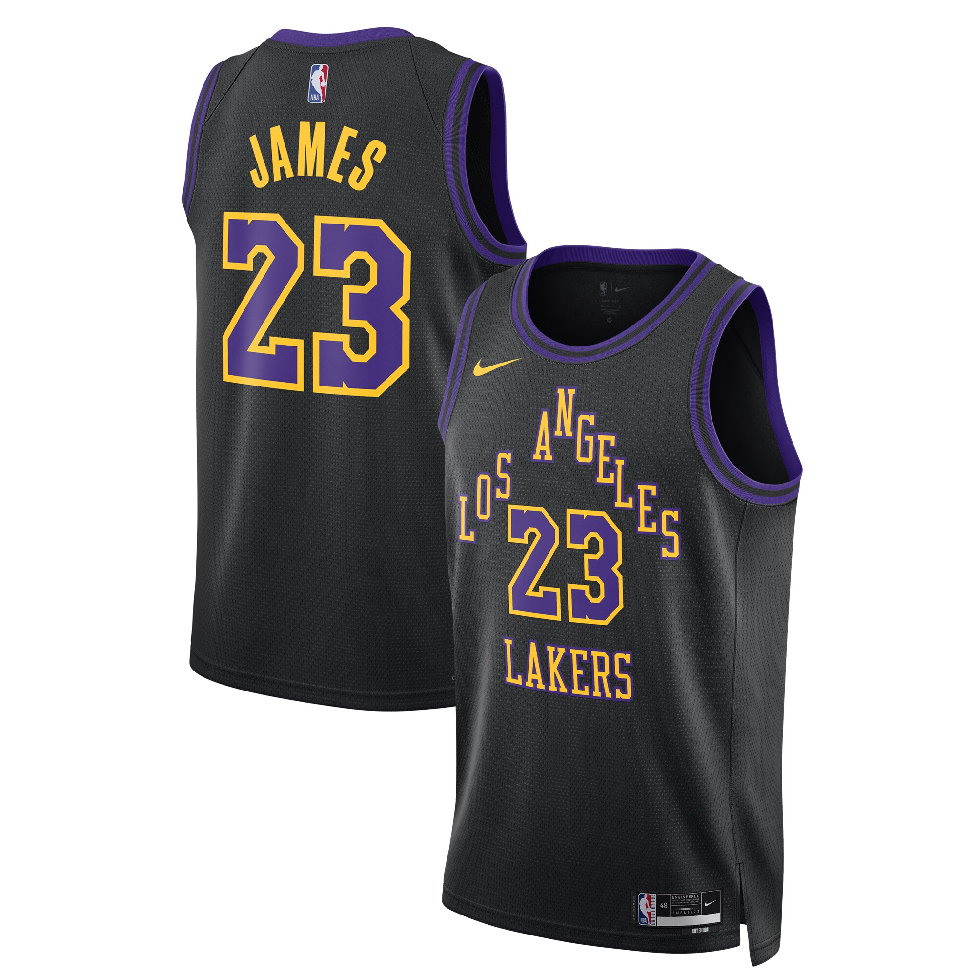 Unisex Los Angeles Lakers LeBron James  Black 2023/24 Swingman Jersey - City Edition
