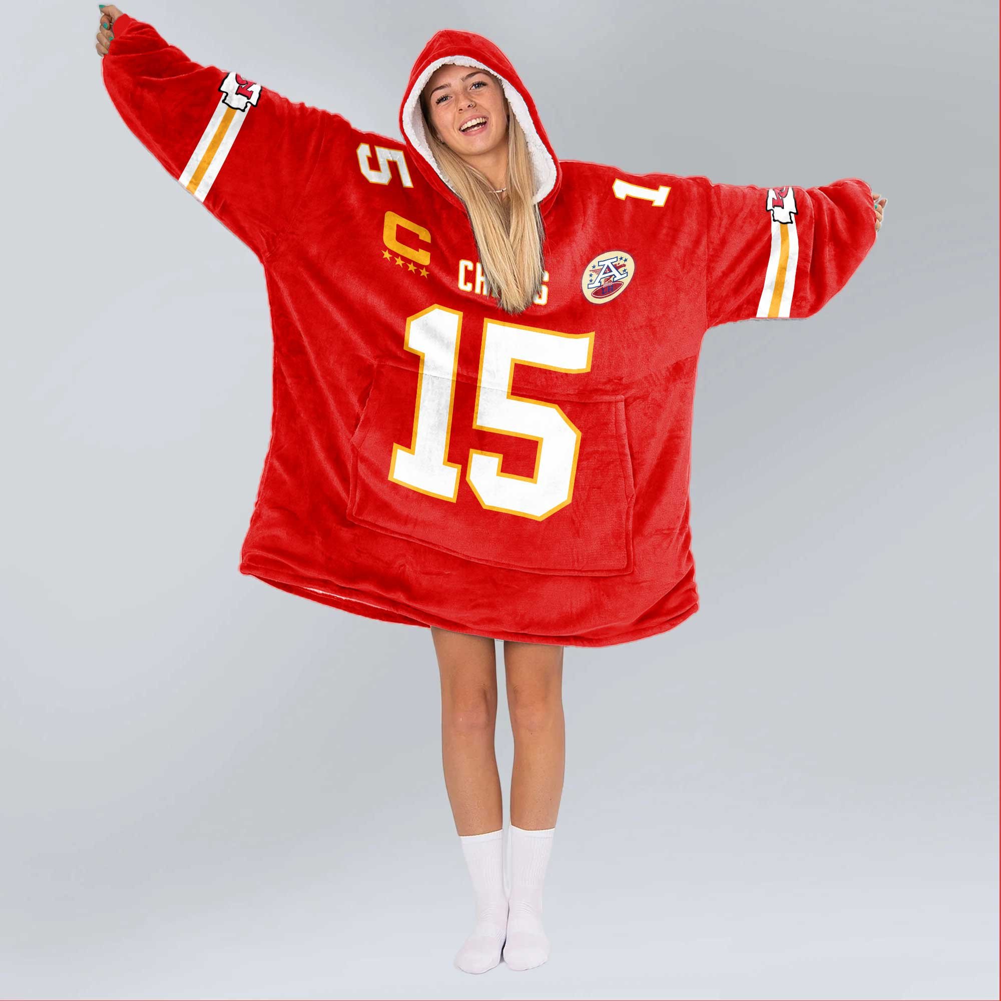 Adult PM 15 Kansas City Football Unisex Blanket Hoodie