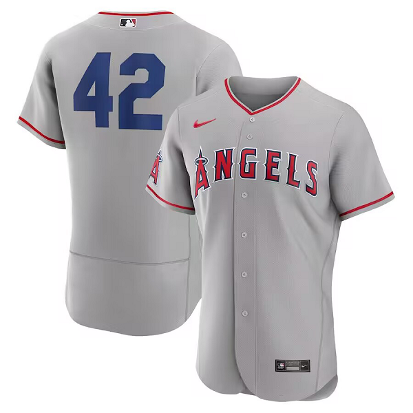 Men's Los Angeles Angels #42  2023 Jackie Robinson Day Gray Flex Base Jersey