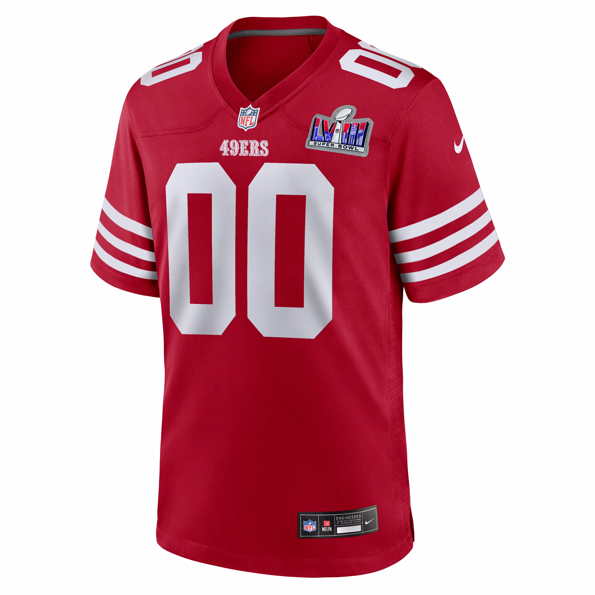 San Francisco 49ers  2023 Super Bowl LVIII Patch Custom Game Jersey - Scarlet