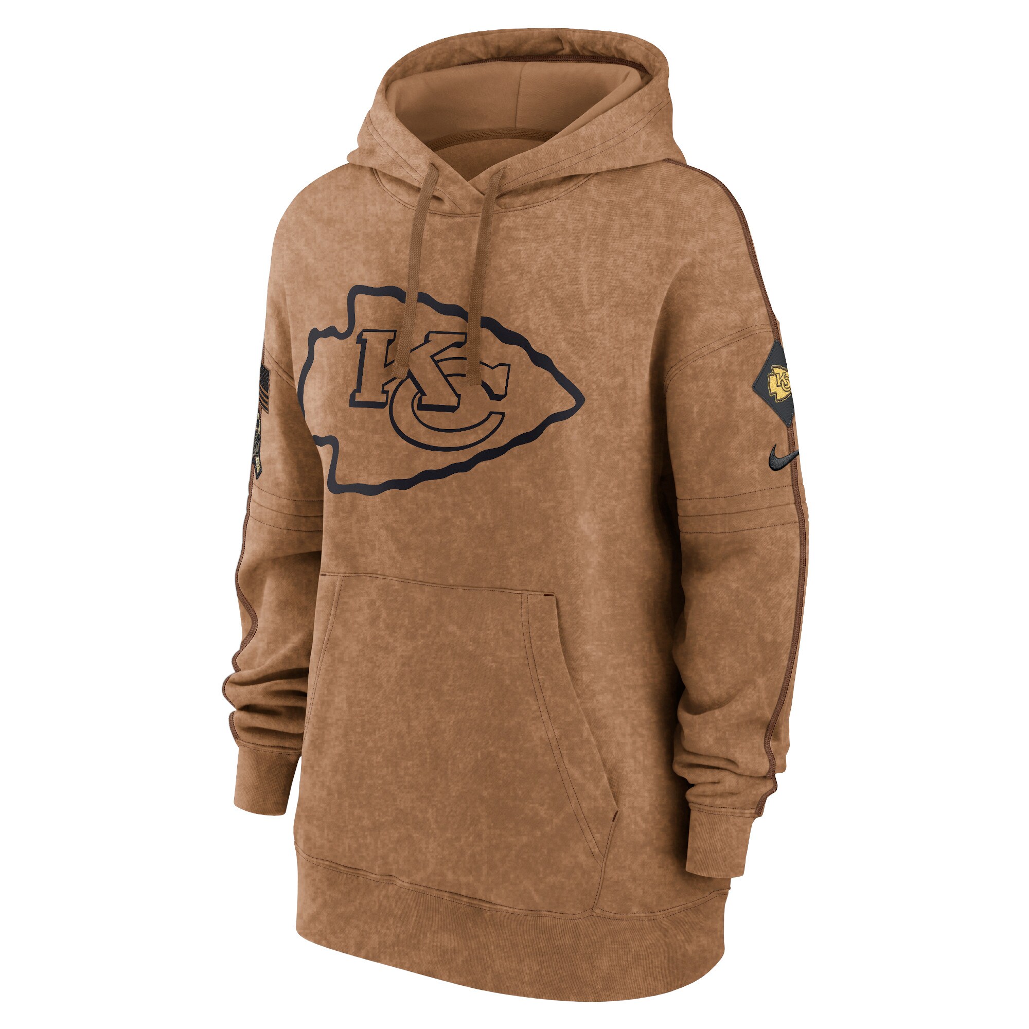 Kansas City Chiefs  Women's 2023 Salute to Service Pullover Hoodie - Brown