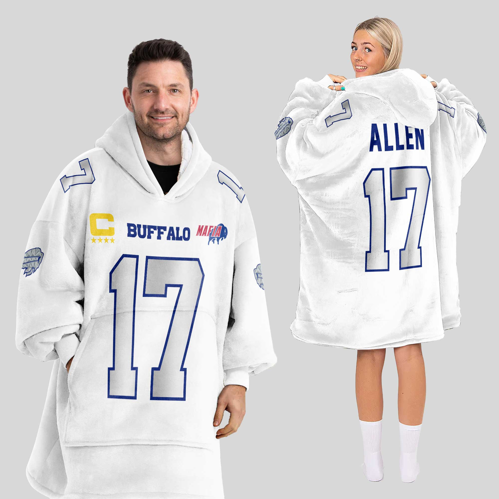 Adult Mafia J.A 17 Buffalo Football Unisex Blanket Hoodie