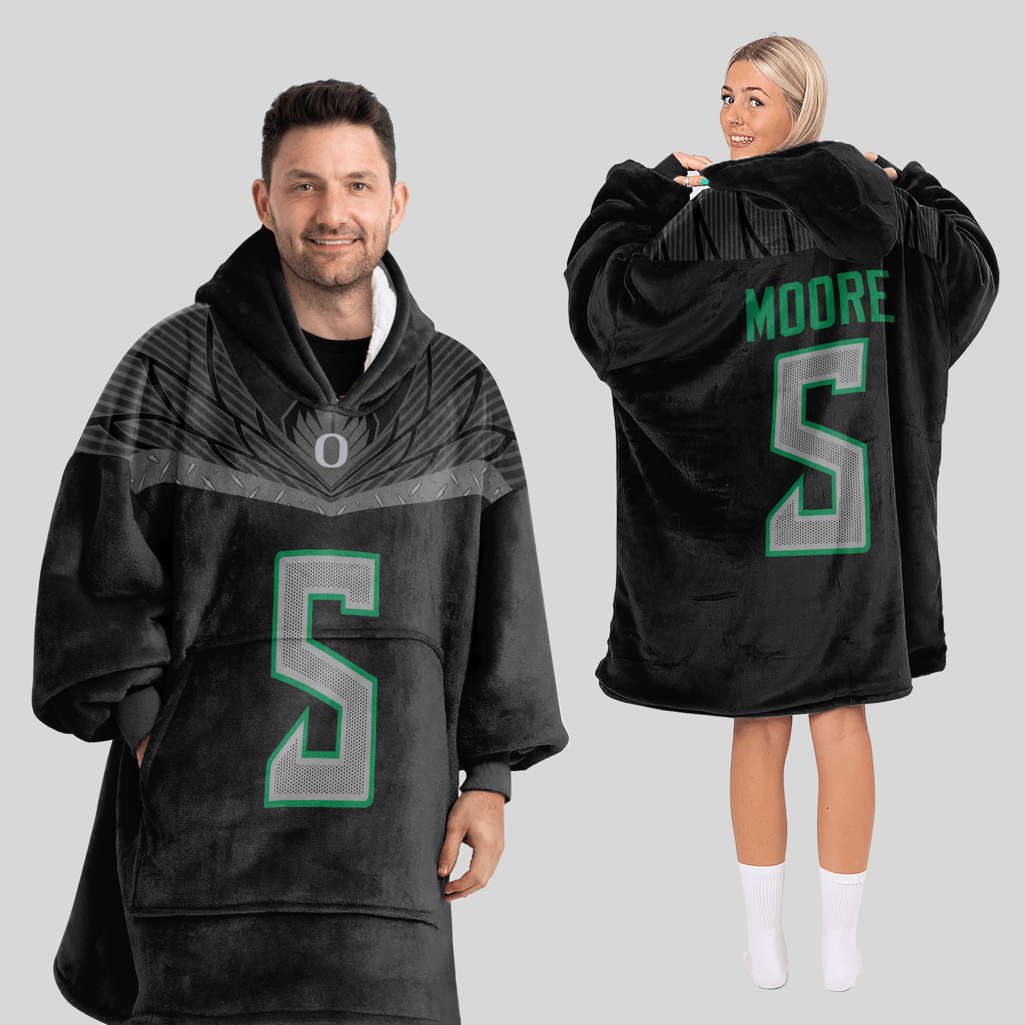 Adult D.M 5 Oregon Football Unisex Blanket Hoodie