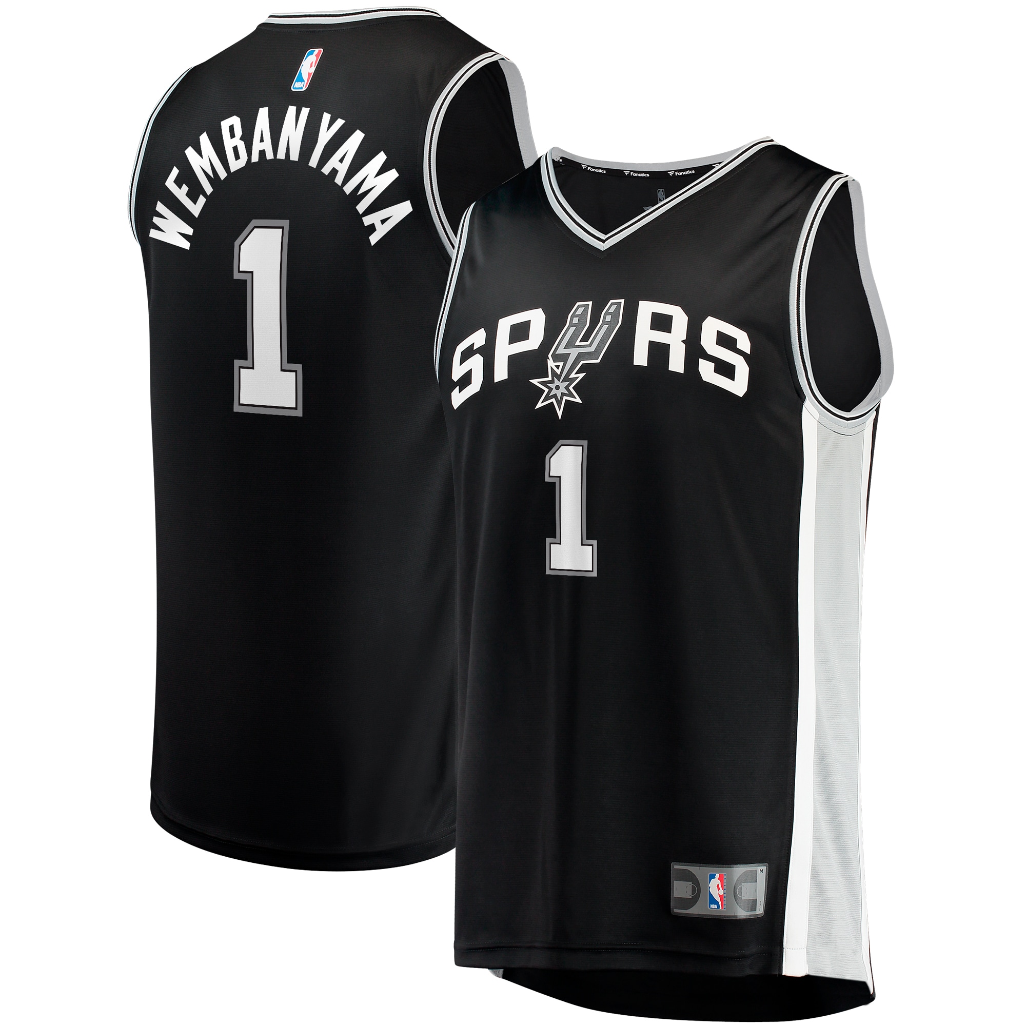 Victor Wembanyama San Antonio Spurs  Youth 2023 NBA Draft First Round Pick Fast Break Replica Jersey - Icon Edition - Black