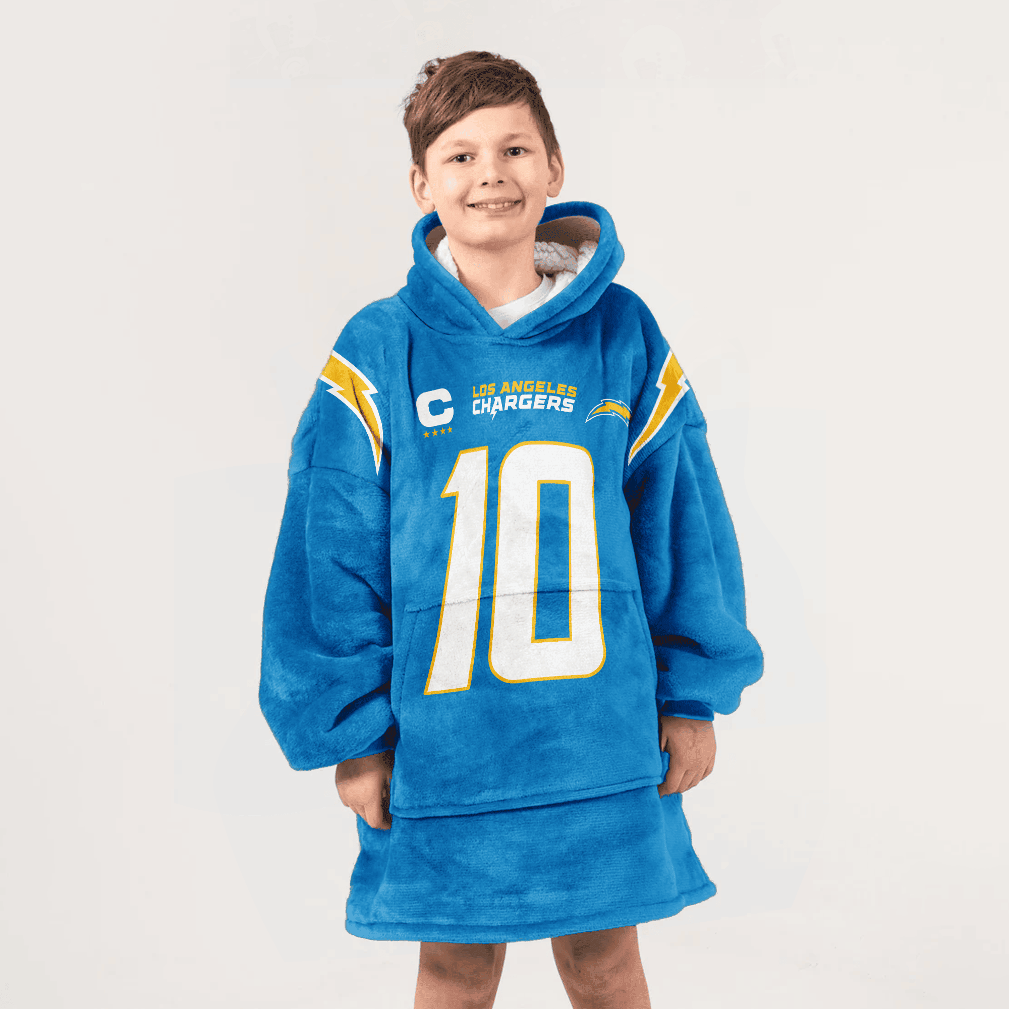 Adult Captain JH 10 Los Angeles Football Unisex Blanket Hoodie