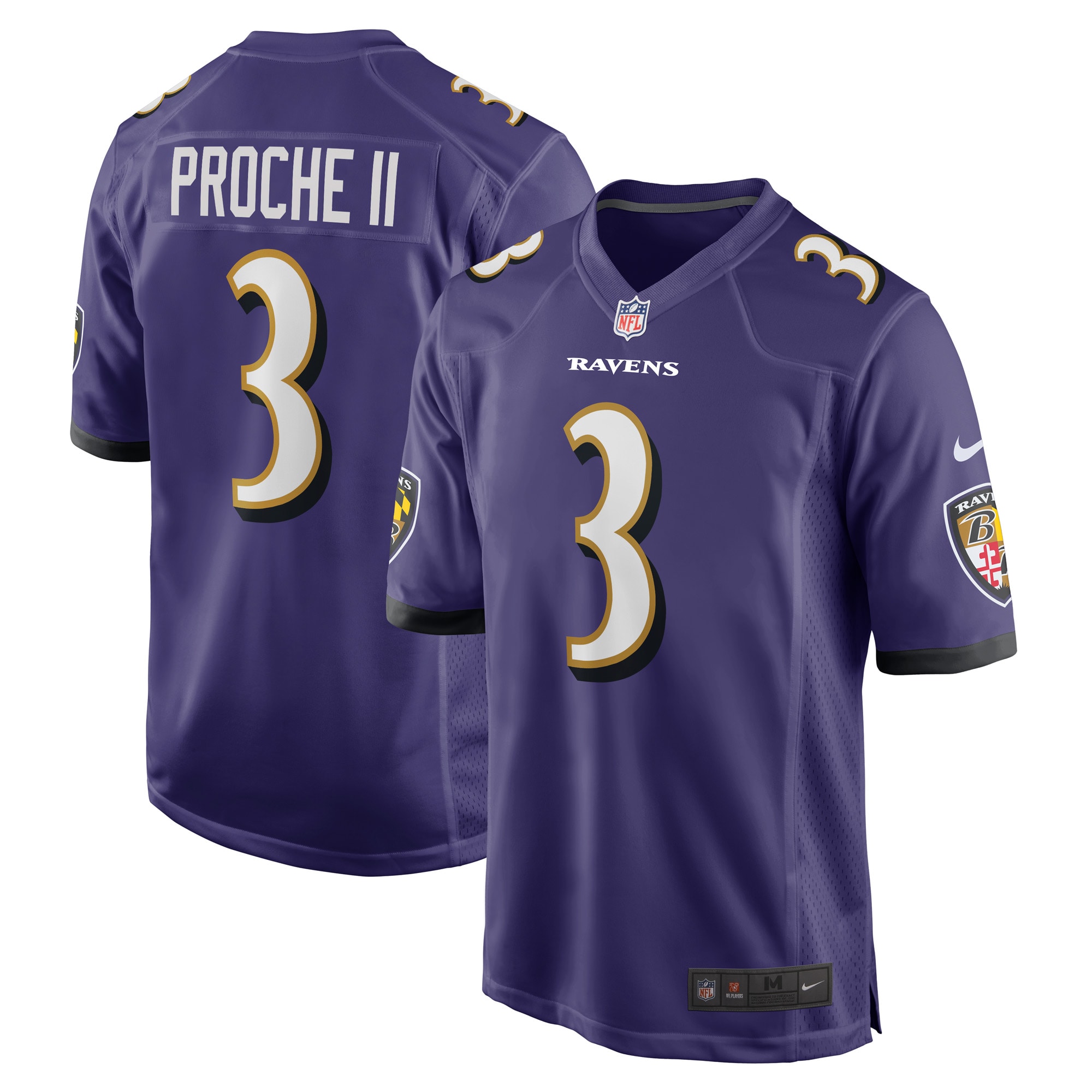 James Proche II Baltimore Ravens  Team Game Player Jersey - Purple
