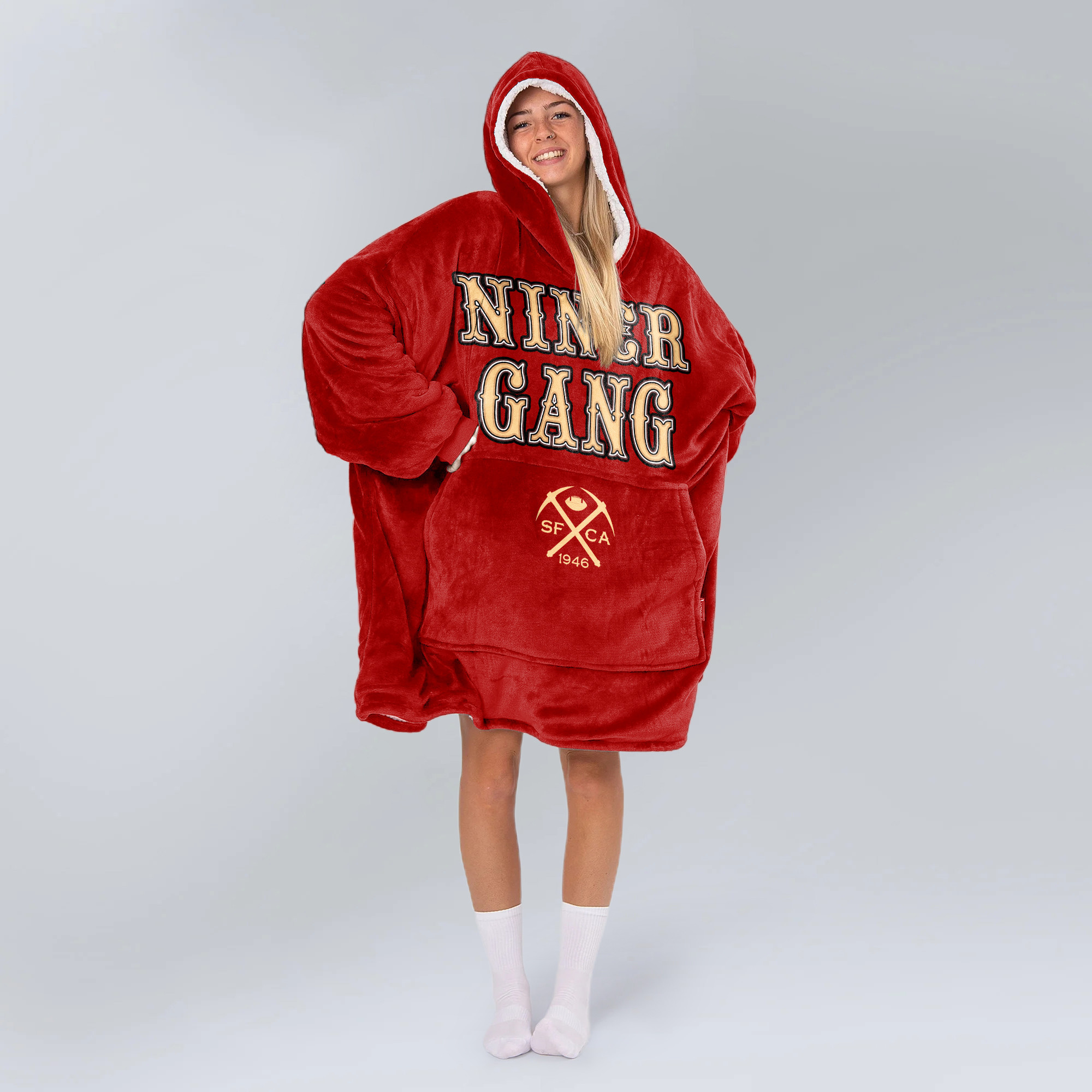 Adult They Not Like Us San Francisco 49ers Football Unisex Blanket Hoodie