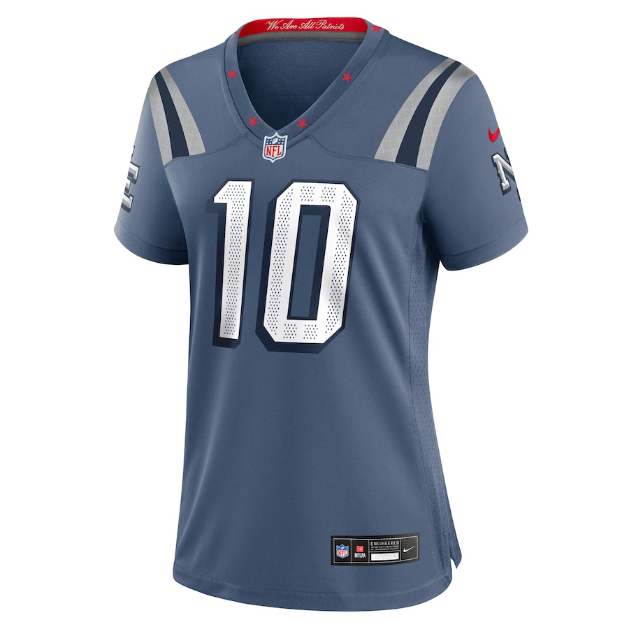 Drake Maye #10 New England Patriots Women's 2025 Rivalries Collection Game Jersey - Storm Blue
