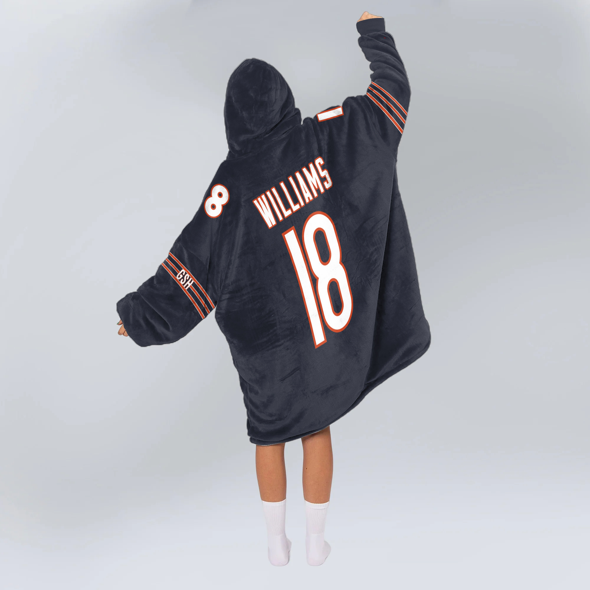 Adult Captain 18 Chicago Football Unisex Blanket Hoodie