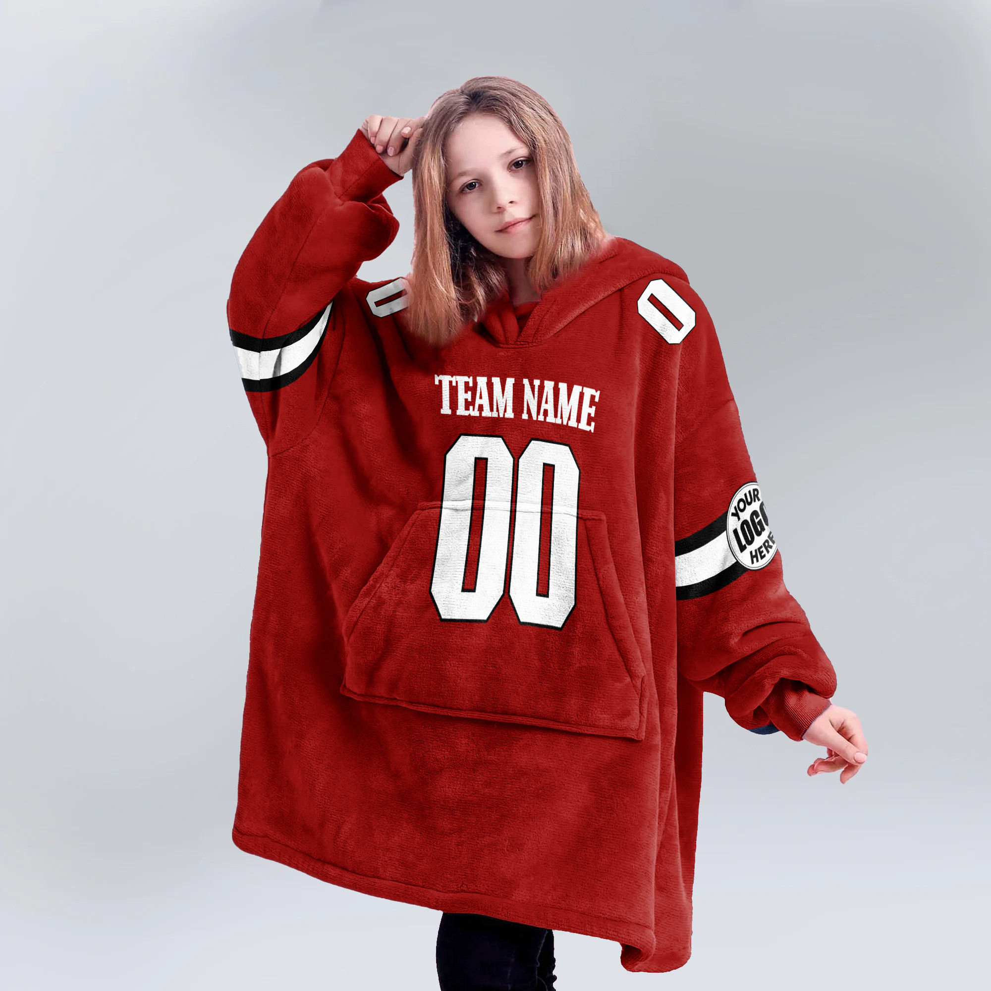 Adult Custom Blanket Hoodie Indiana Inspired Color