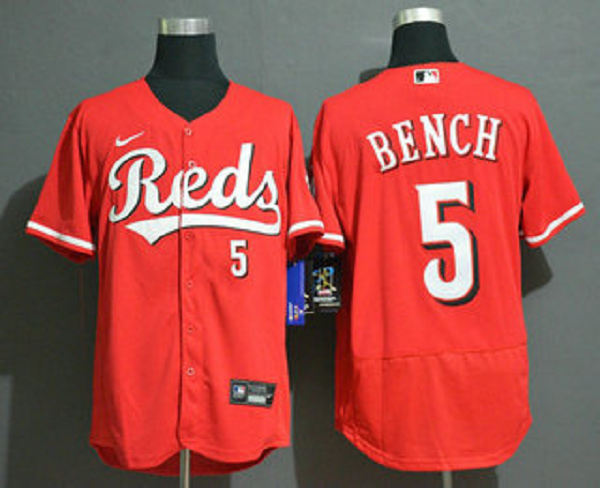 Men's Cincinnati Reds #5 Johnny Bench Red Stitched MLB Flex Base  Jersey