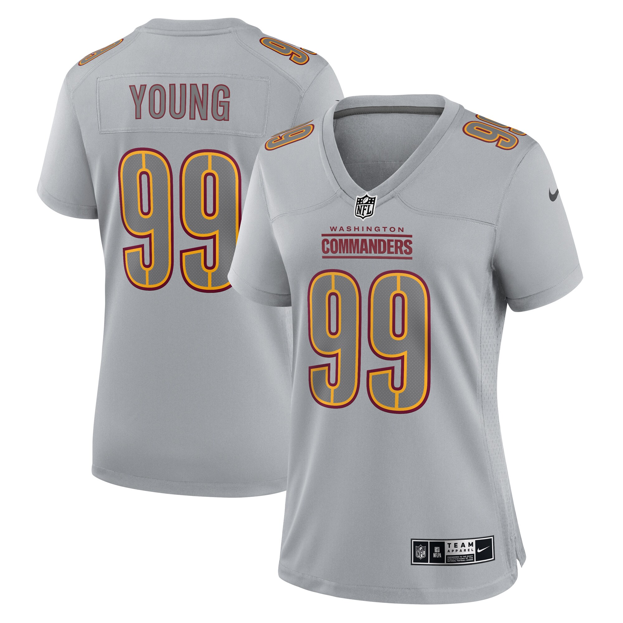 Chase Young Washington Commanders Women's Atmosphere Fashion Game Jersey - Gray