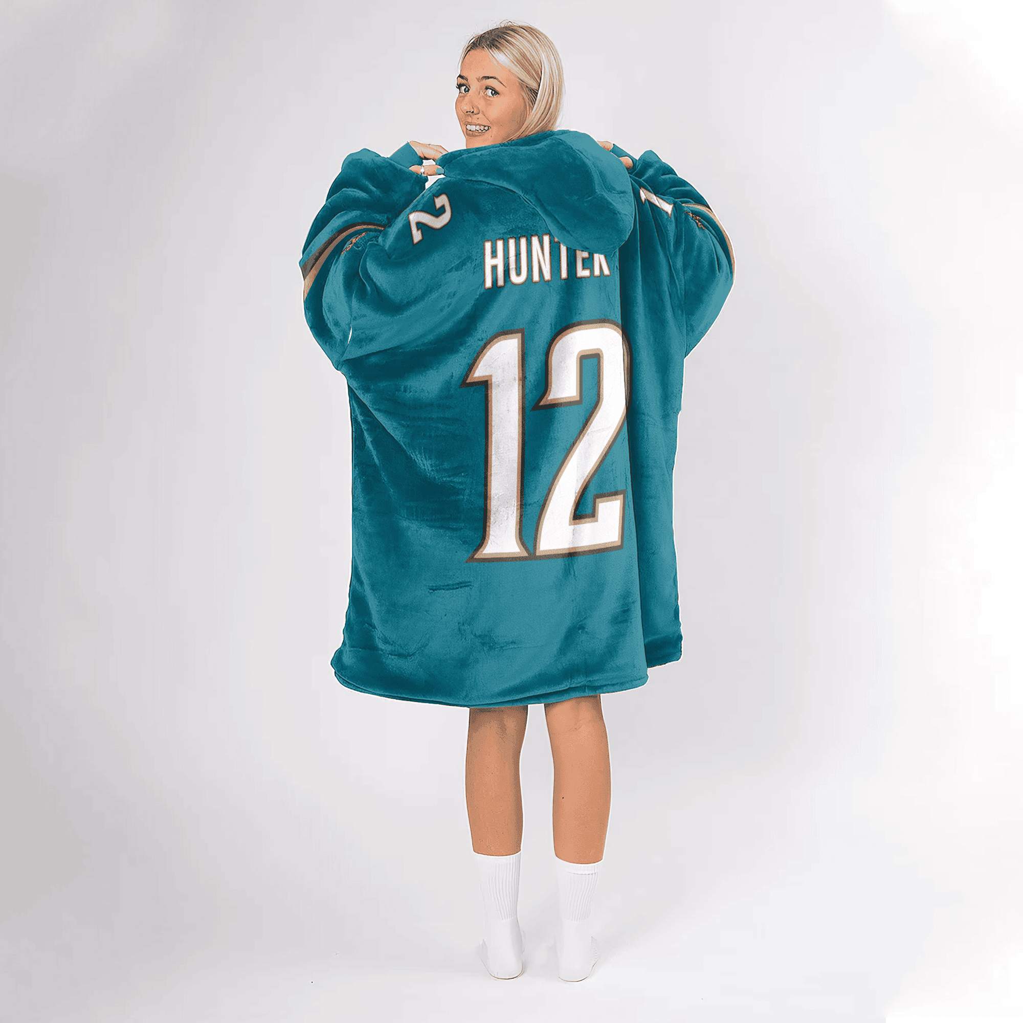 Adult 12 Jacksonville Football Unisex Blanket Hoodie