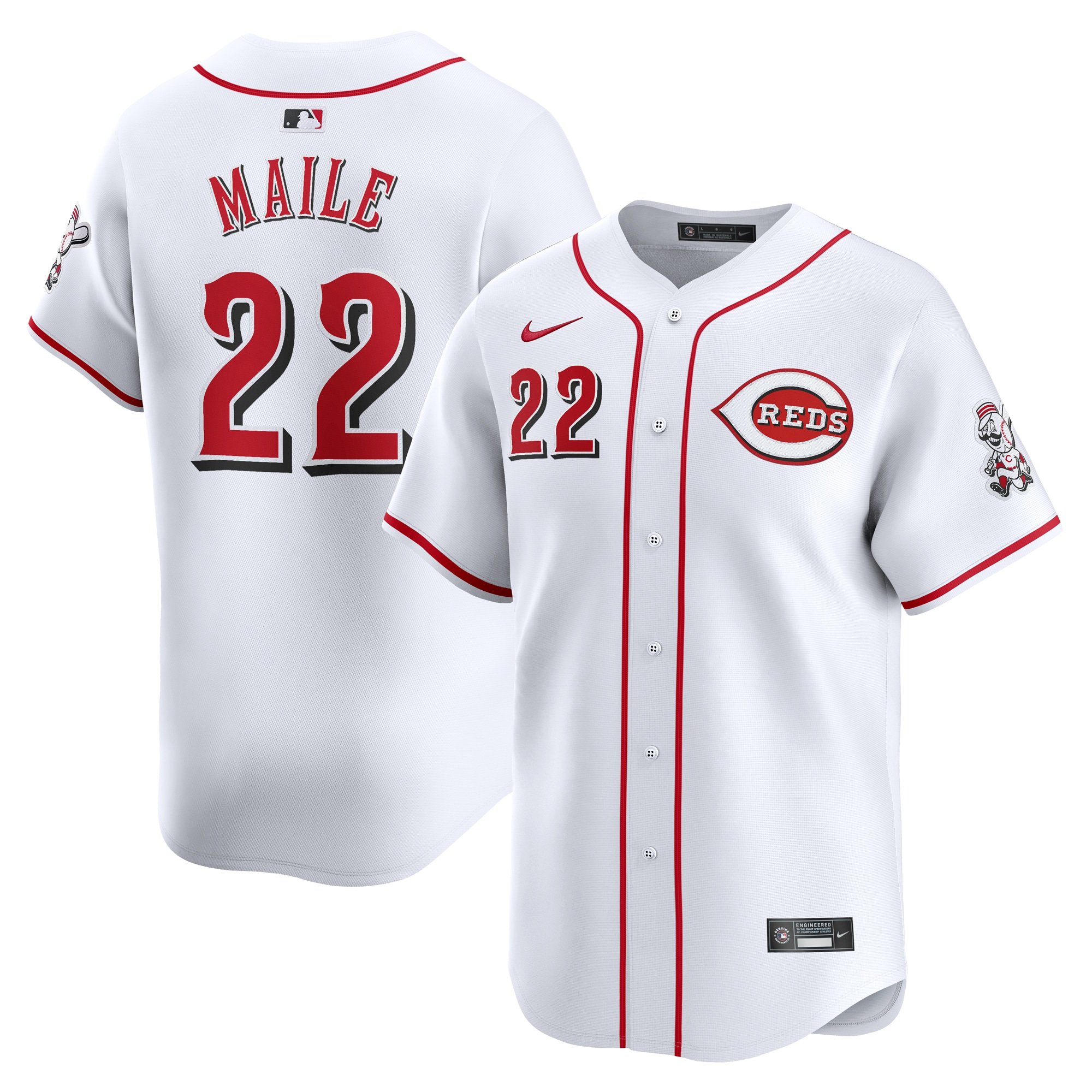 Men's Cincinnati Reds Luke Maile  White Home Limited Player Jersey