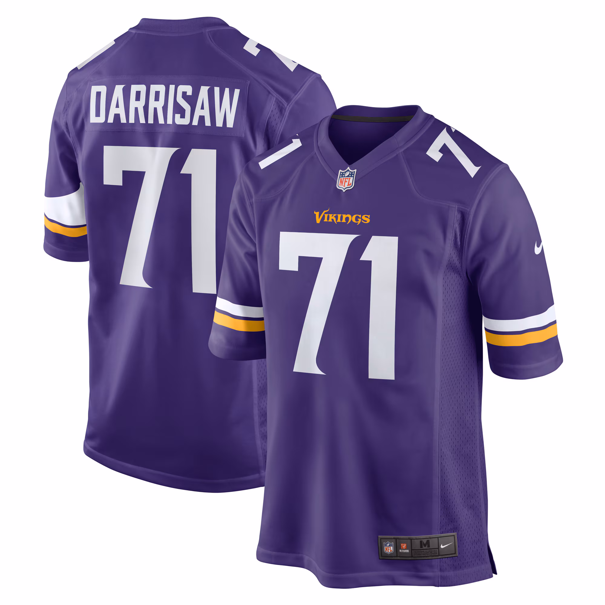 Christian Darrisaw Minnesota Vikings Game Jersey - Purple