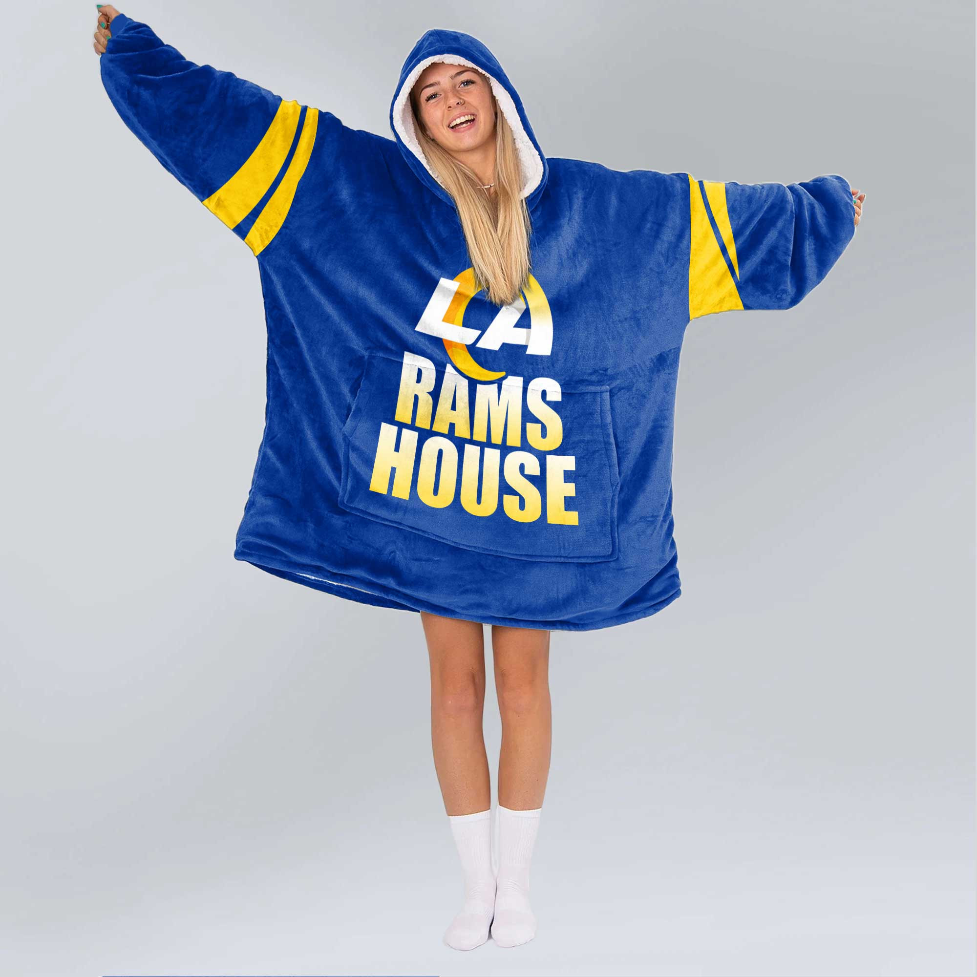 Rams House Los Angeles R Football Unisex Blanket Hoodie