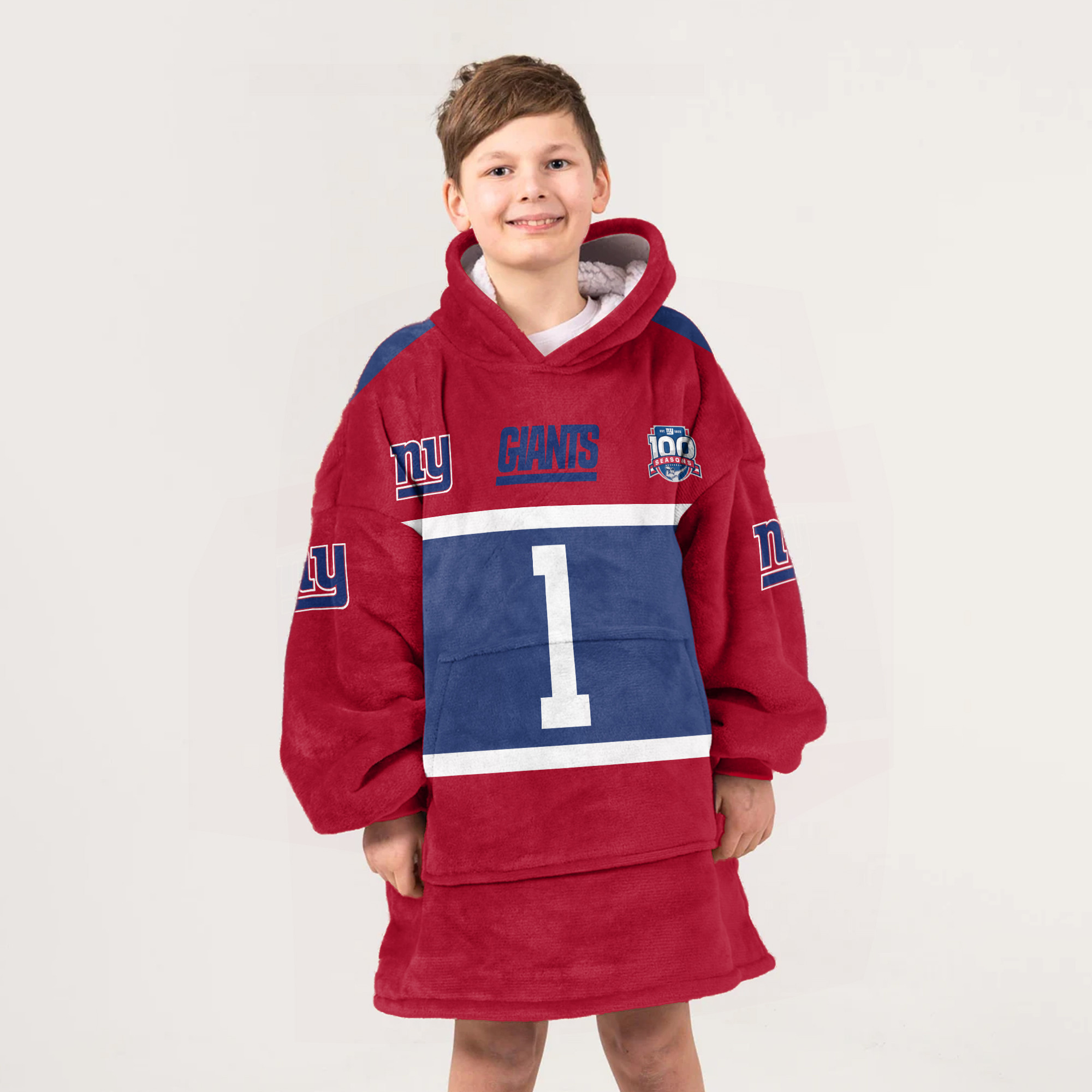 Adult MN 1 New York G Football Unisex Blanket Hoodie