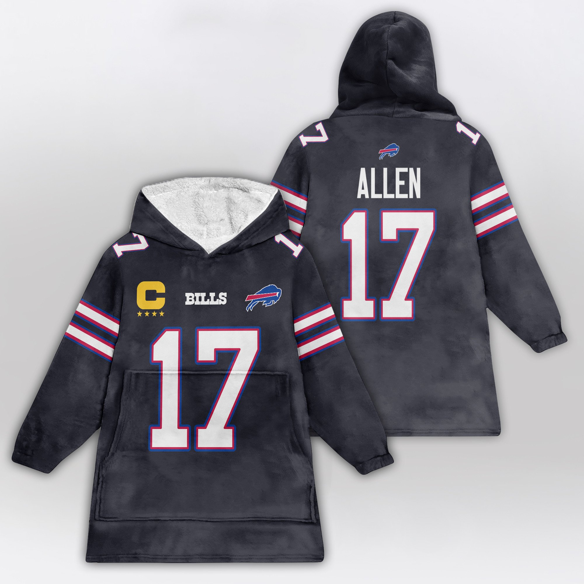 Captain J.A 17 Buffalo Football Unisex Blanket Hoodie