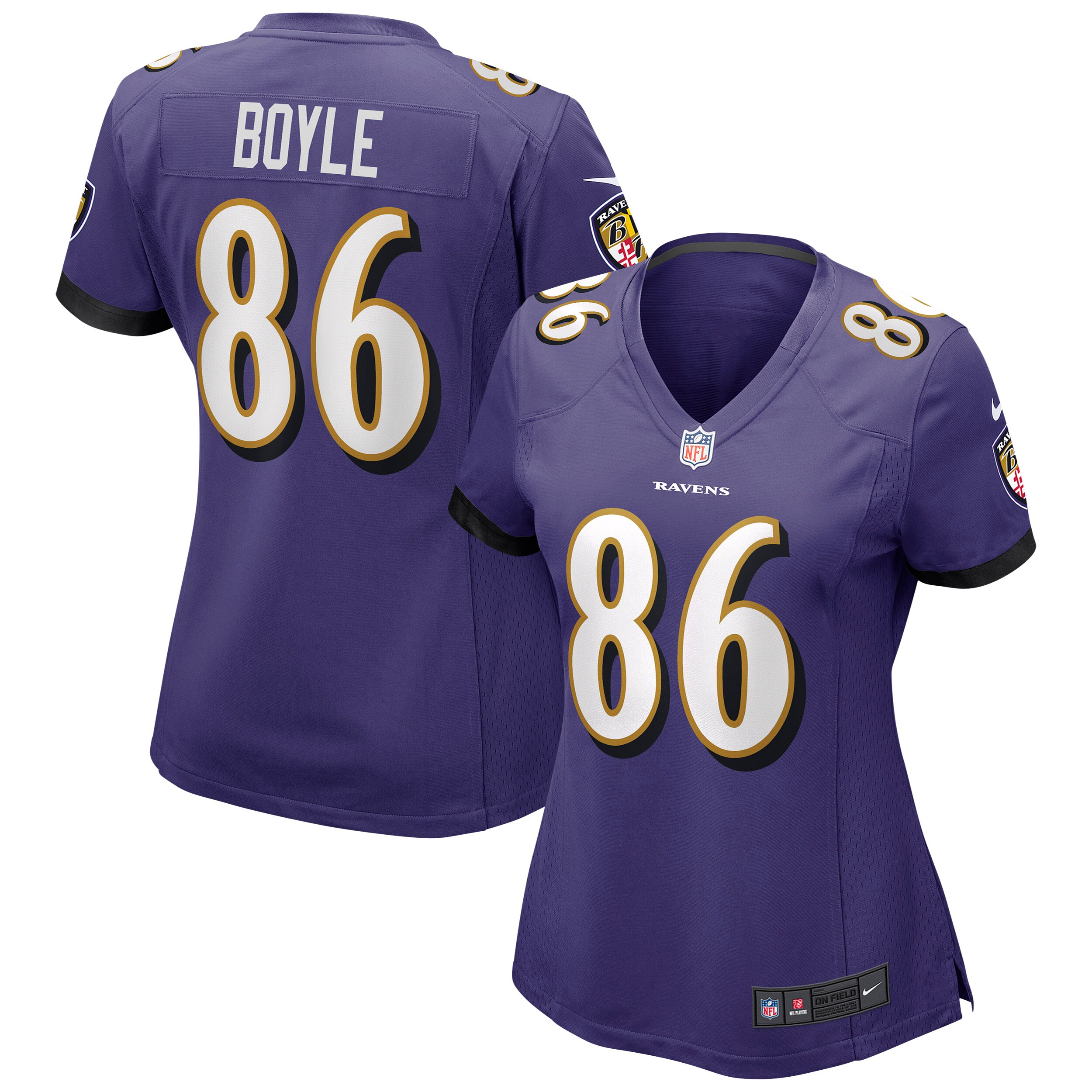 Nick Boyle Baltimore Ravens  Women's Game Jersey - Purple