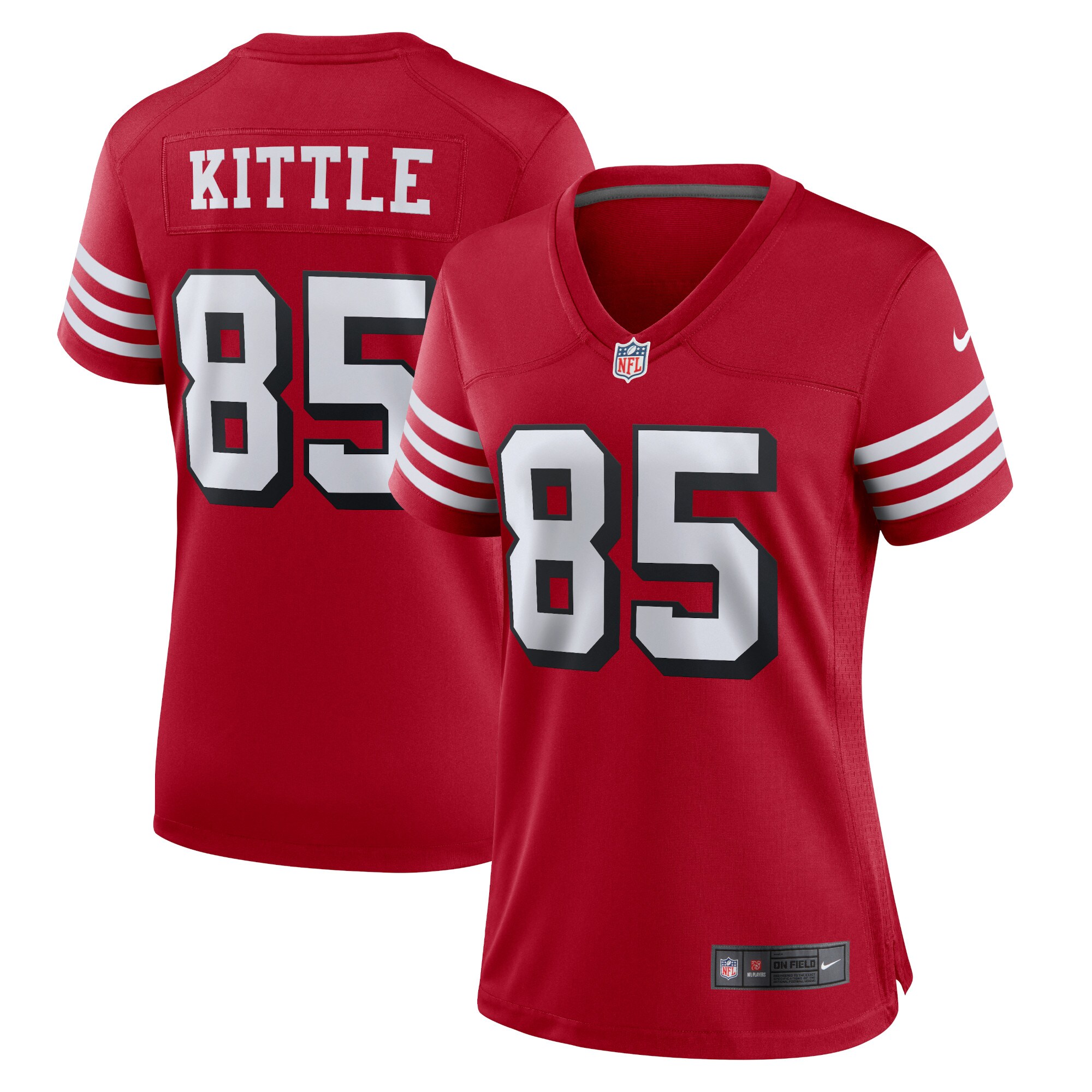 George Kittle San Francisco 49ers  Women's Alternate Player Game Jersey - Red