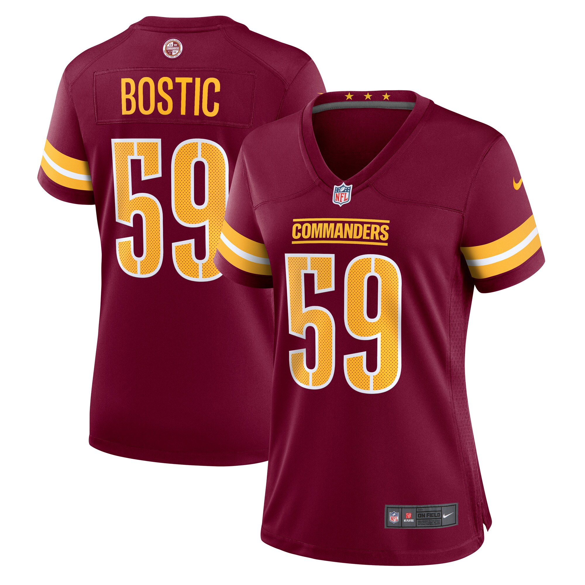 Jon Bostic Washington Commanders  Women's Game Player Jersey - Burgundy