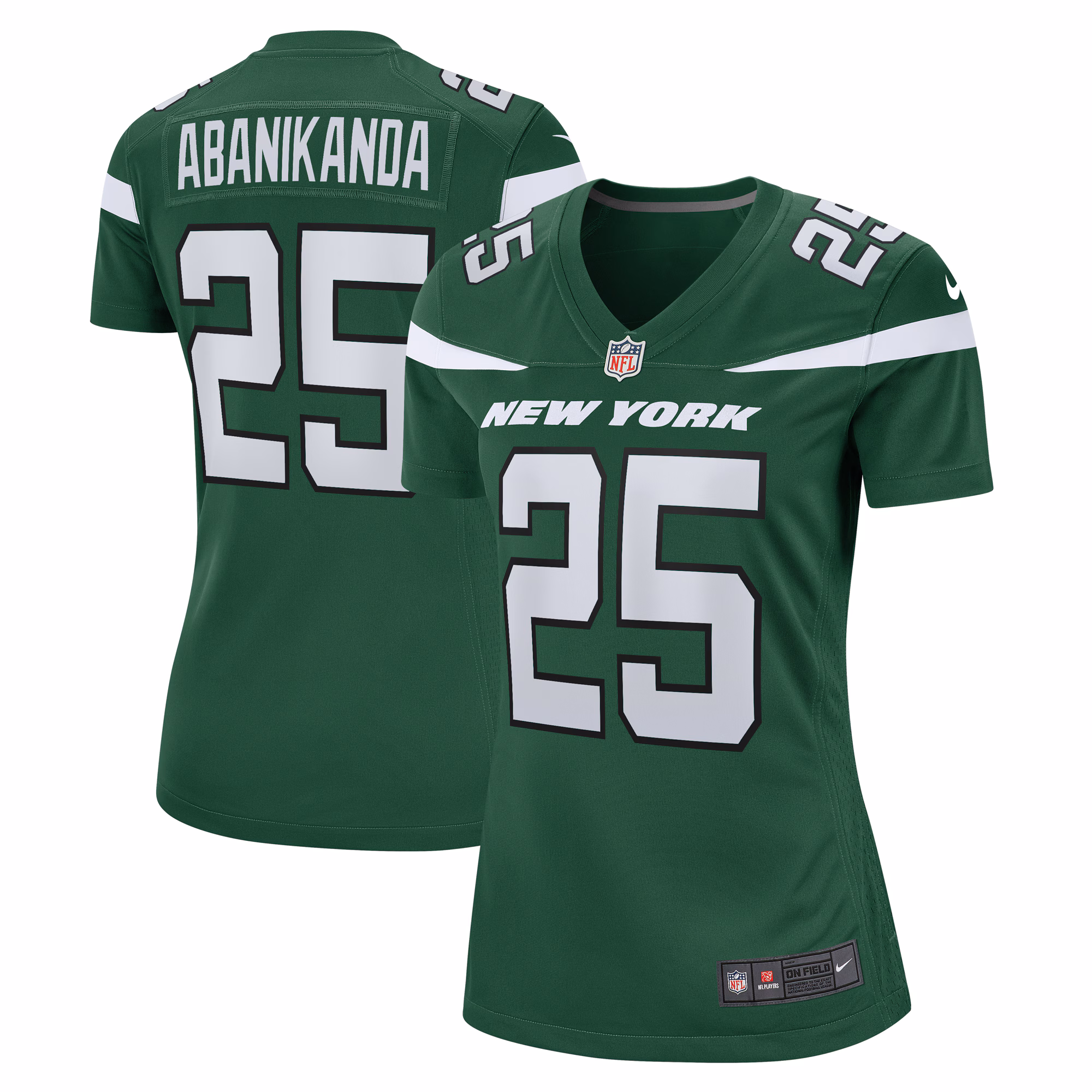 Israel Abanikanda New York Jets Women's  Game Jersey - Gotham Green
