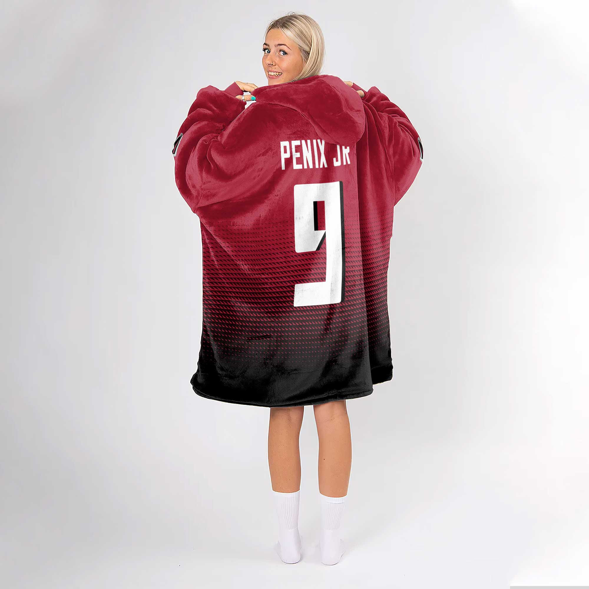 Adult 9 Atlanta Football Unisex Blanket Hoodie