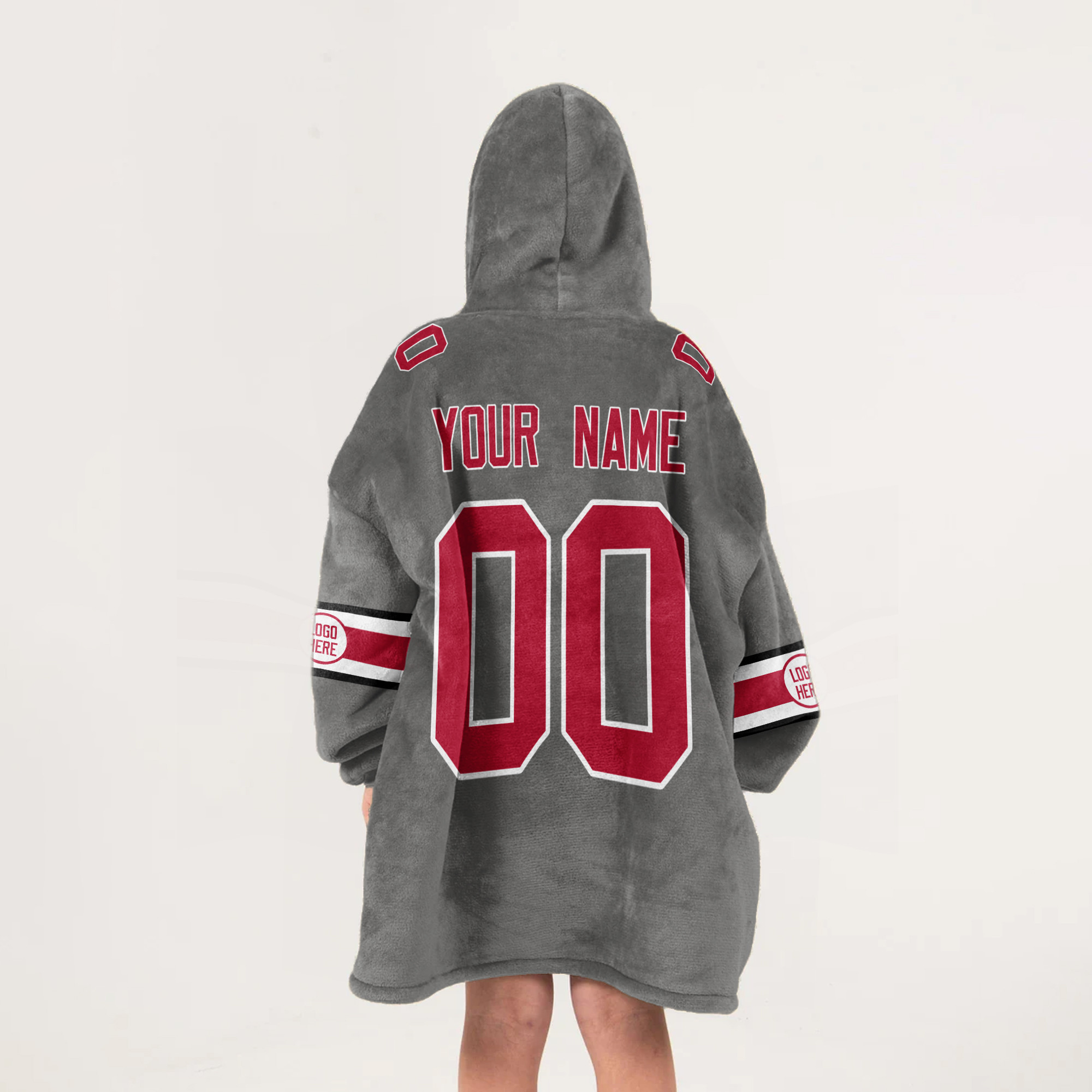Adult Custom Blanket Hoodie Ohio State Inspired Color
