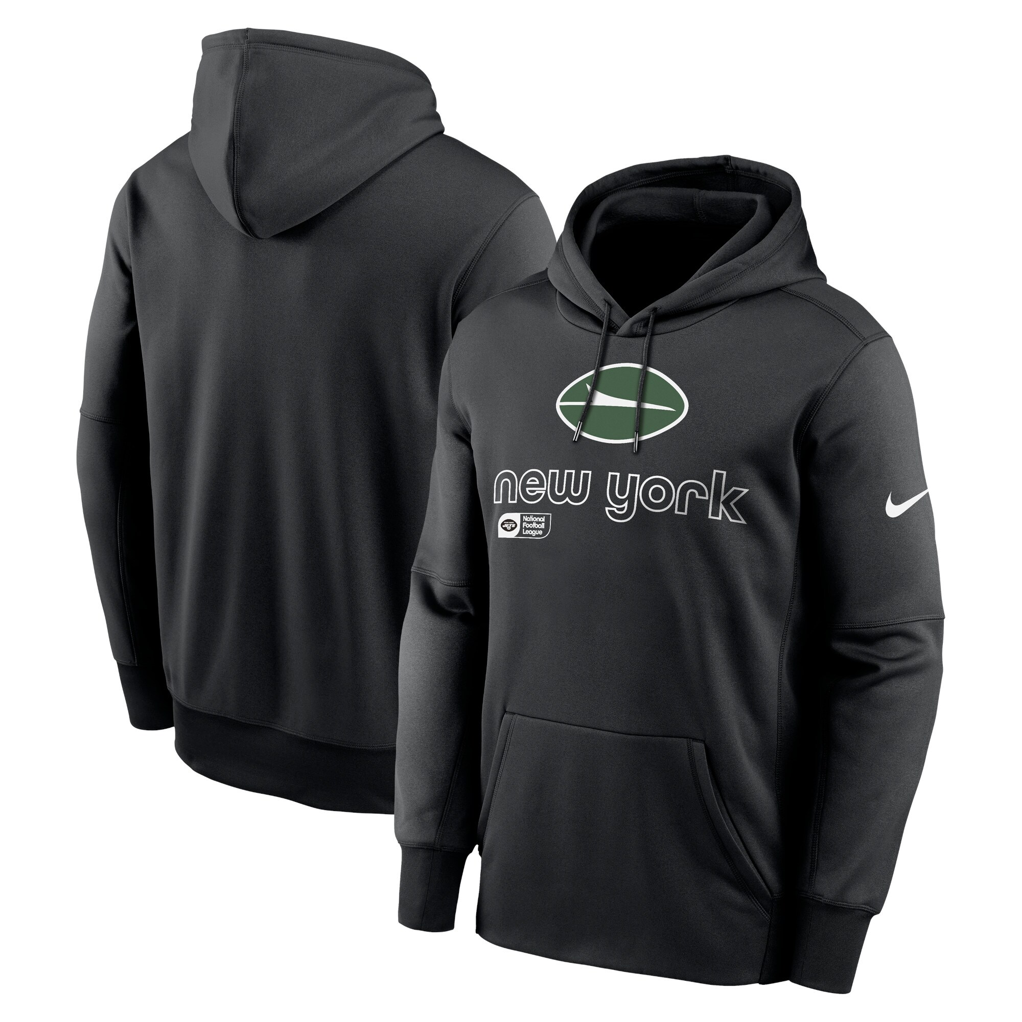 New York Jets Performance Pullover Hoodie - Black