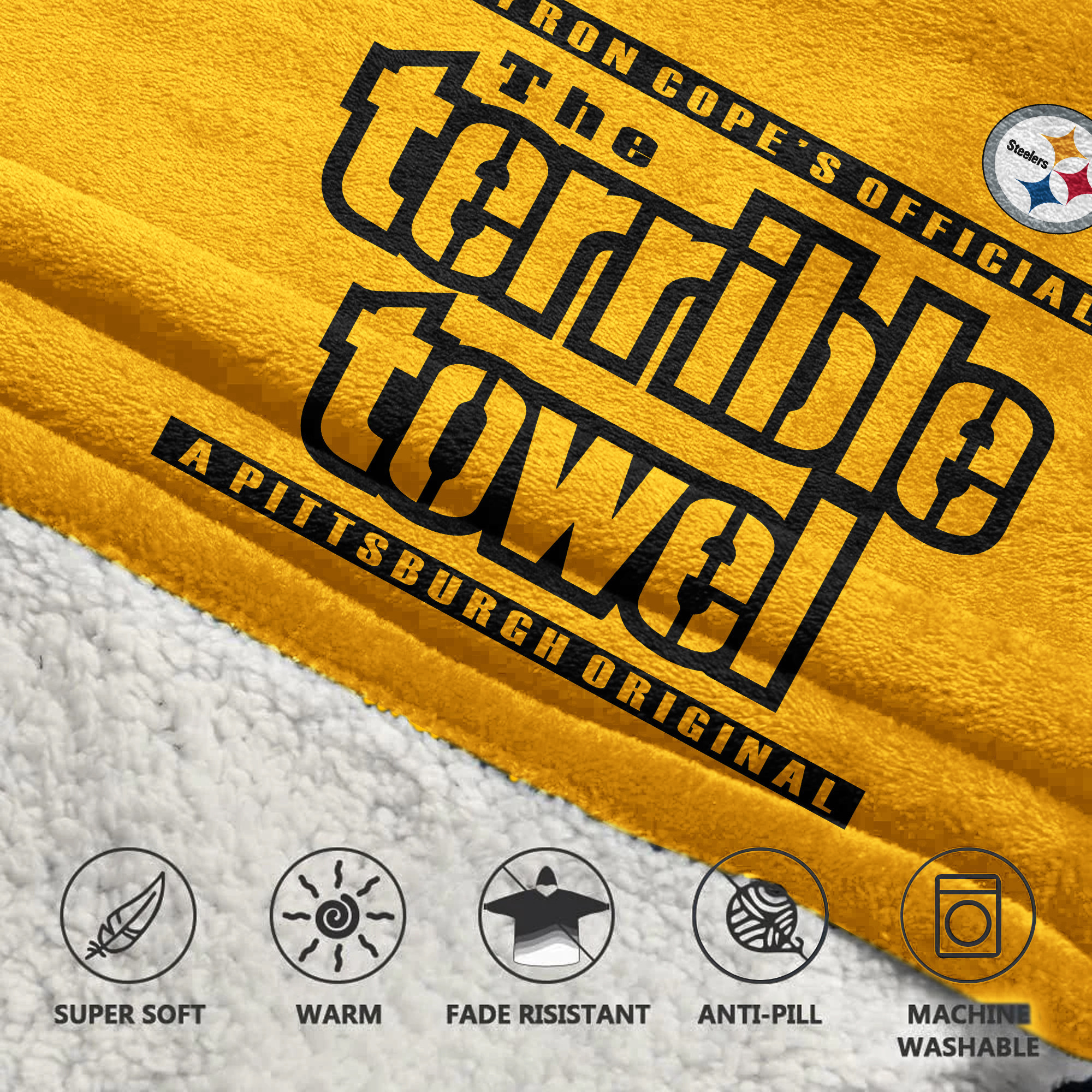 Adult Terrible Towel 90 Pittsburgh Football Unisex Blanket Hoodie