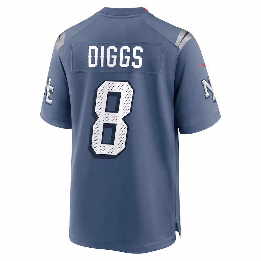 Stefon Diggs #8 New England Patriots 2025 Rivalries Collection Game Jersey - Storm Blue