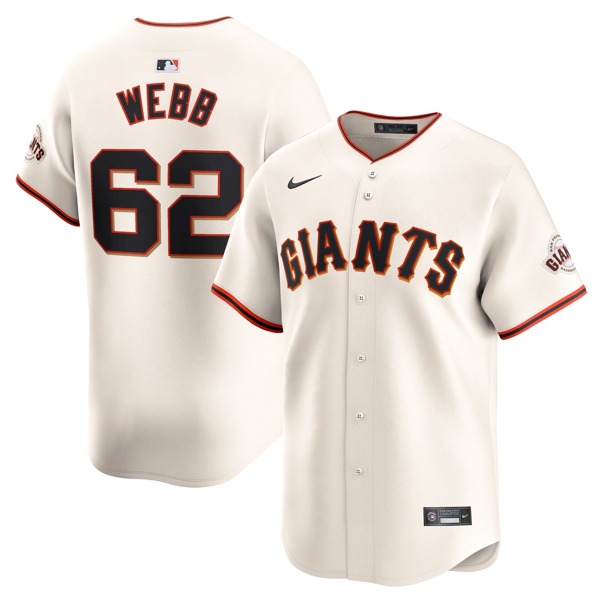 Men's San Francisco Giants Logan Webb  Cream Home Limited Player Jersey