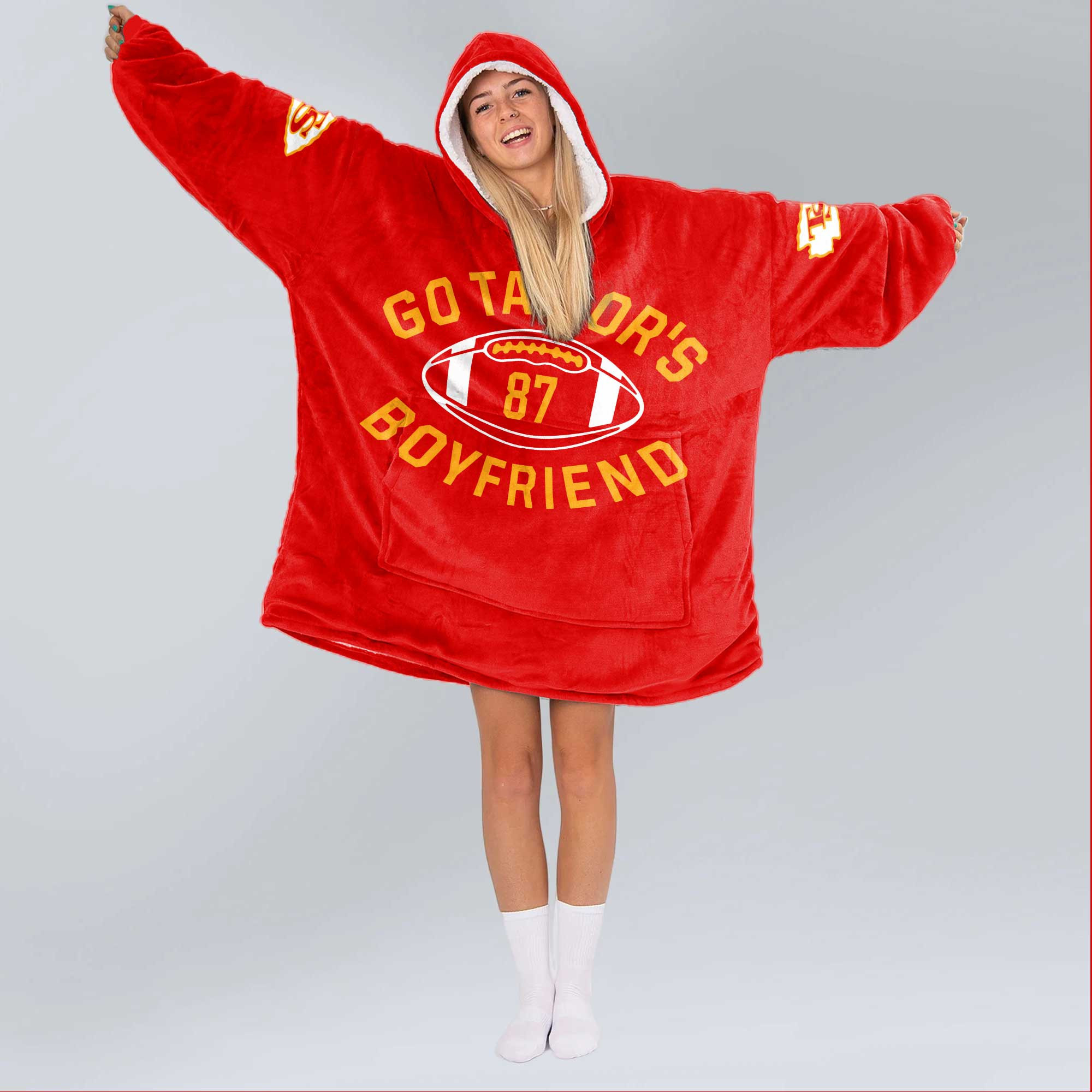 Adult Swiftie 87 Kansas City Football Unisex Blanket Hoodie