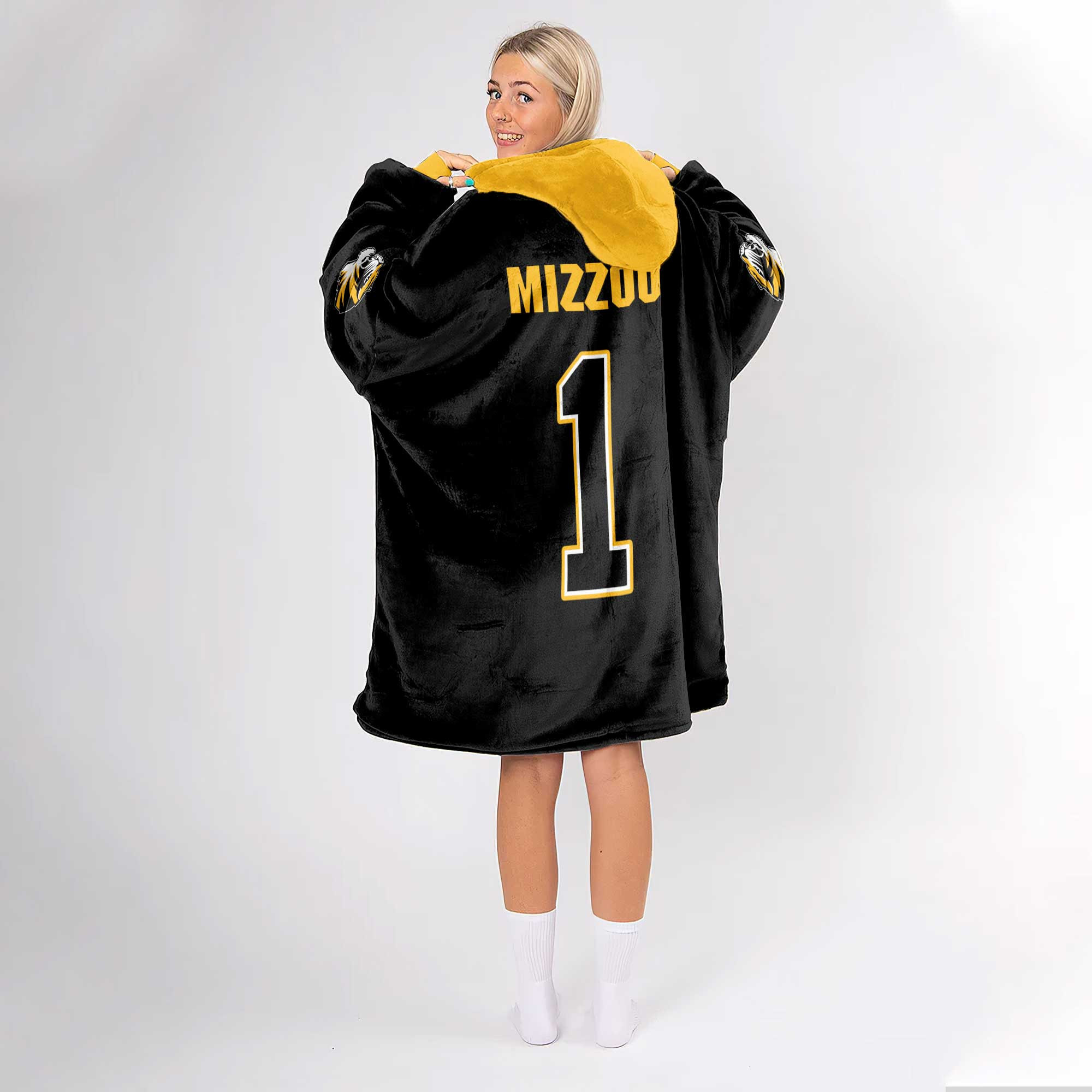 Adult 1 Missouri Football Unisex Blanket Hoodie
