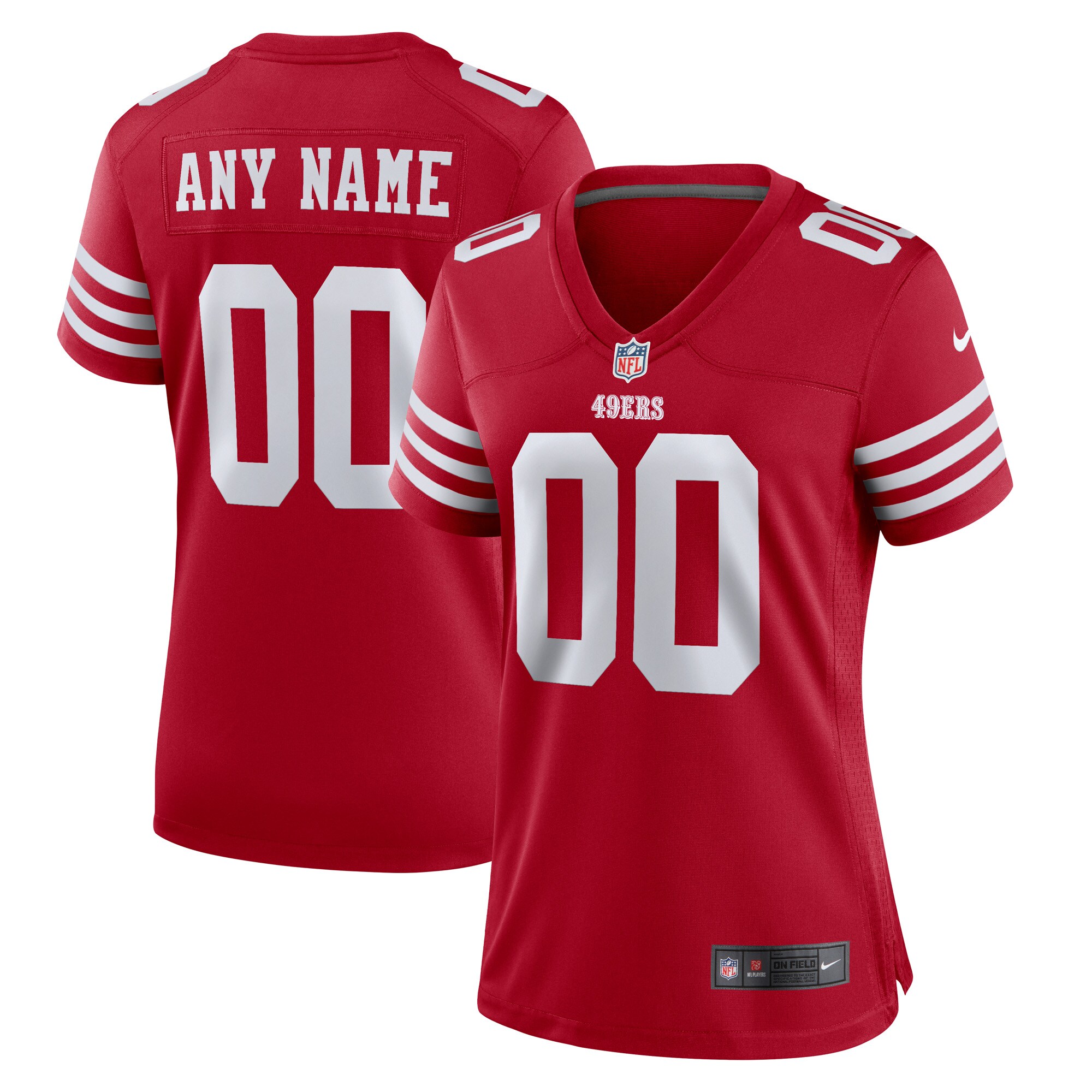 San Francisco 49ers  Women's Game Custom Jersey - Scarlet