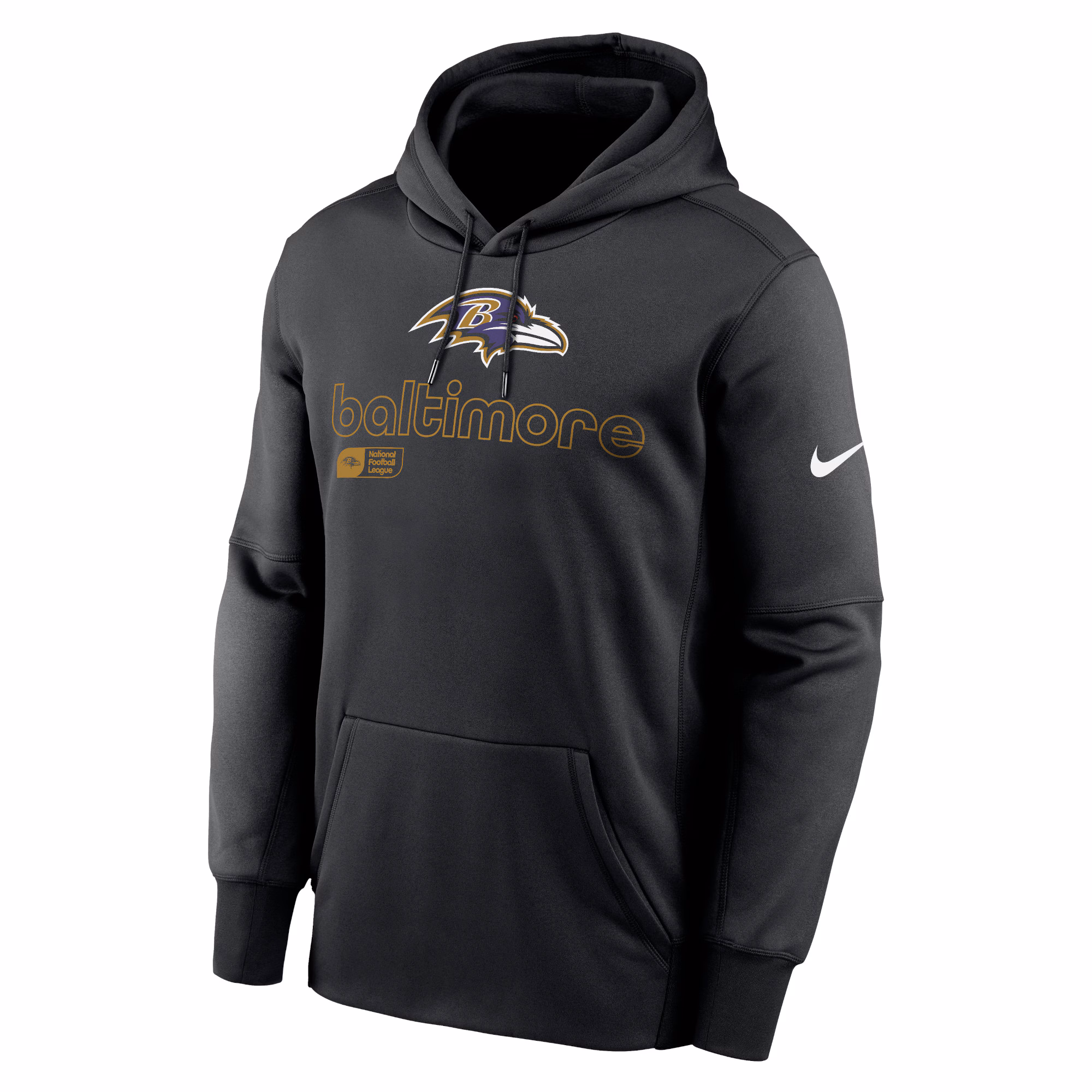 Baltimore Ravens Performance Pullover Hoodie - Black