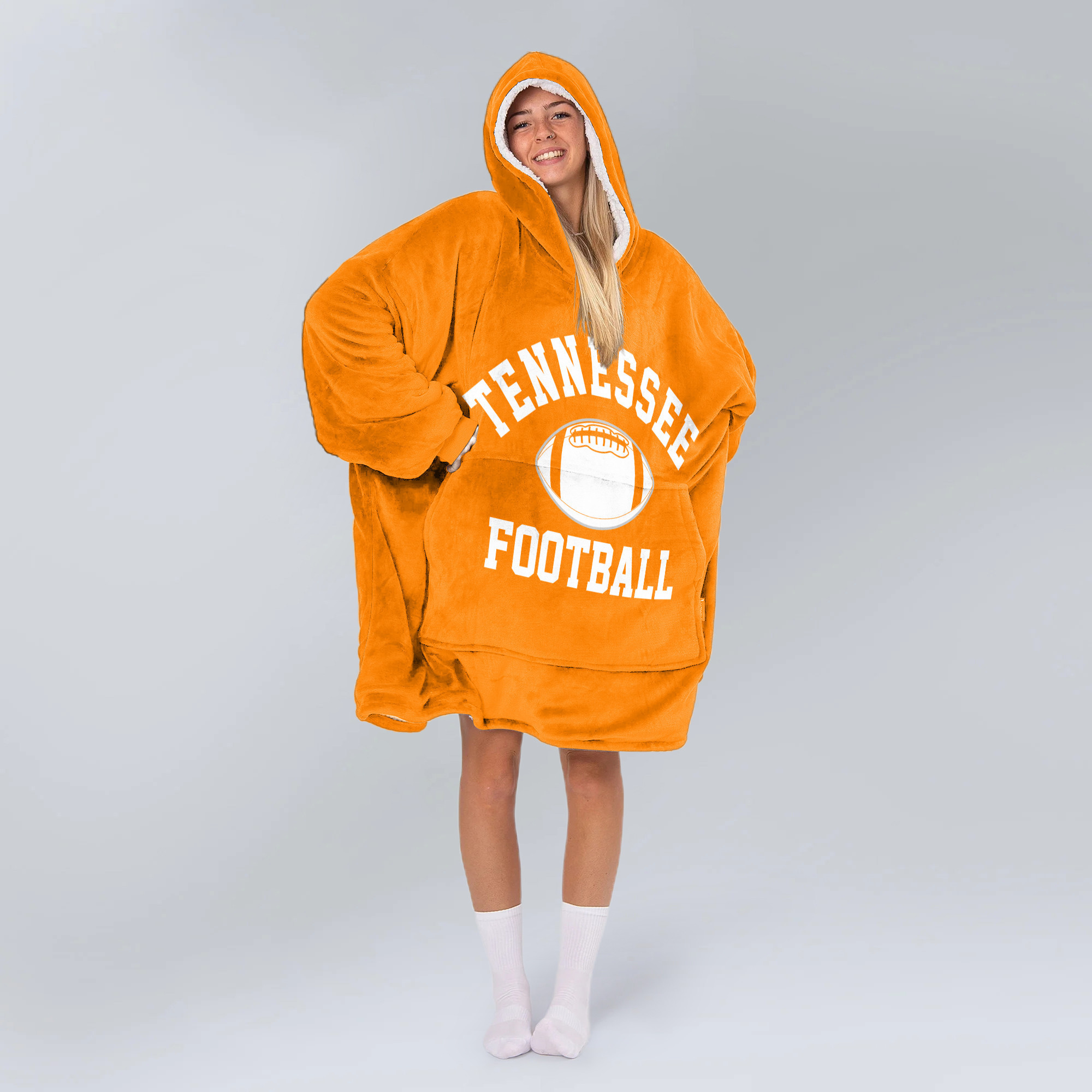 Adult Tennessee Football Unisex Blanket Hoodie