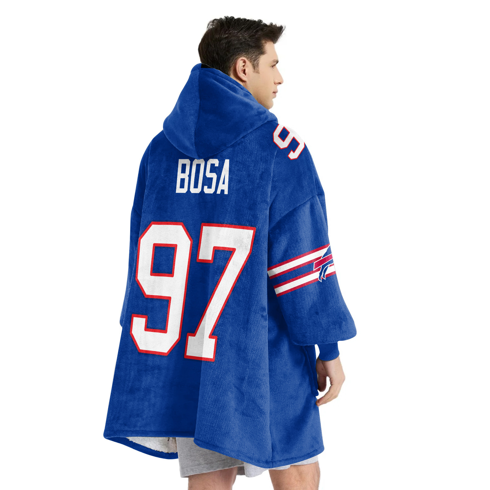 Adult 97 Buffalo Football Unisex Blanket Hoodie