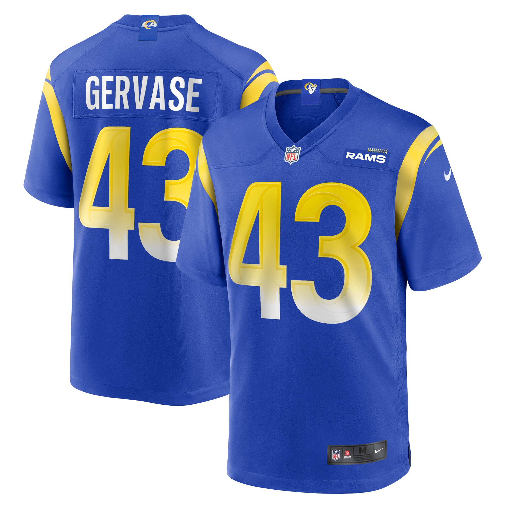 Jake Gervase Los Angeles Rams  Game Player Jersey - Royal