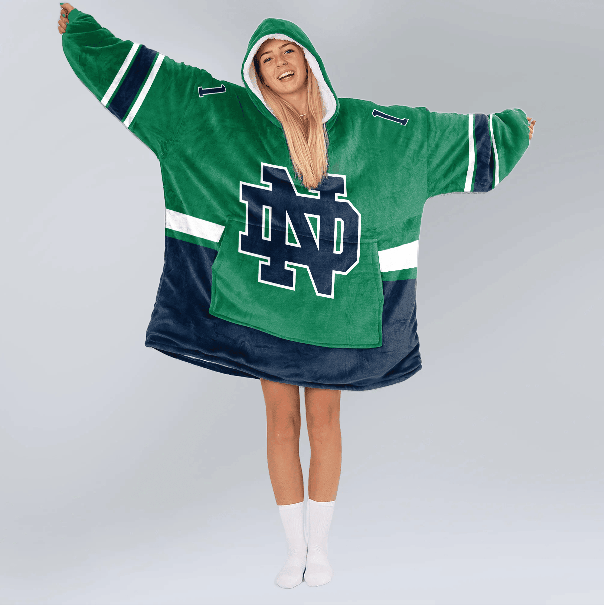 Adult 1 Notre Dame Football Unisex Blanket Hoodie