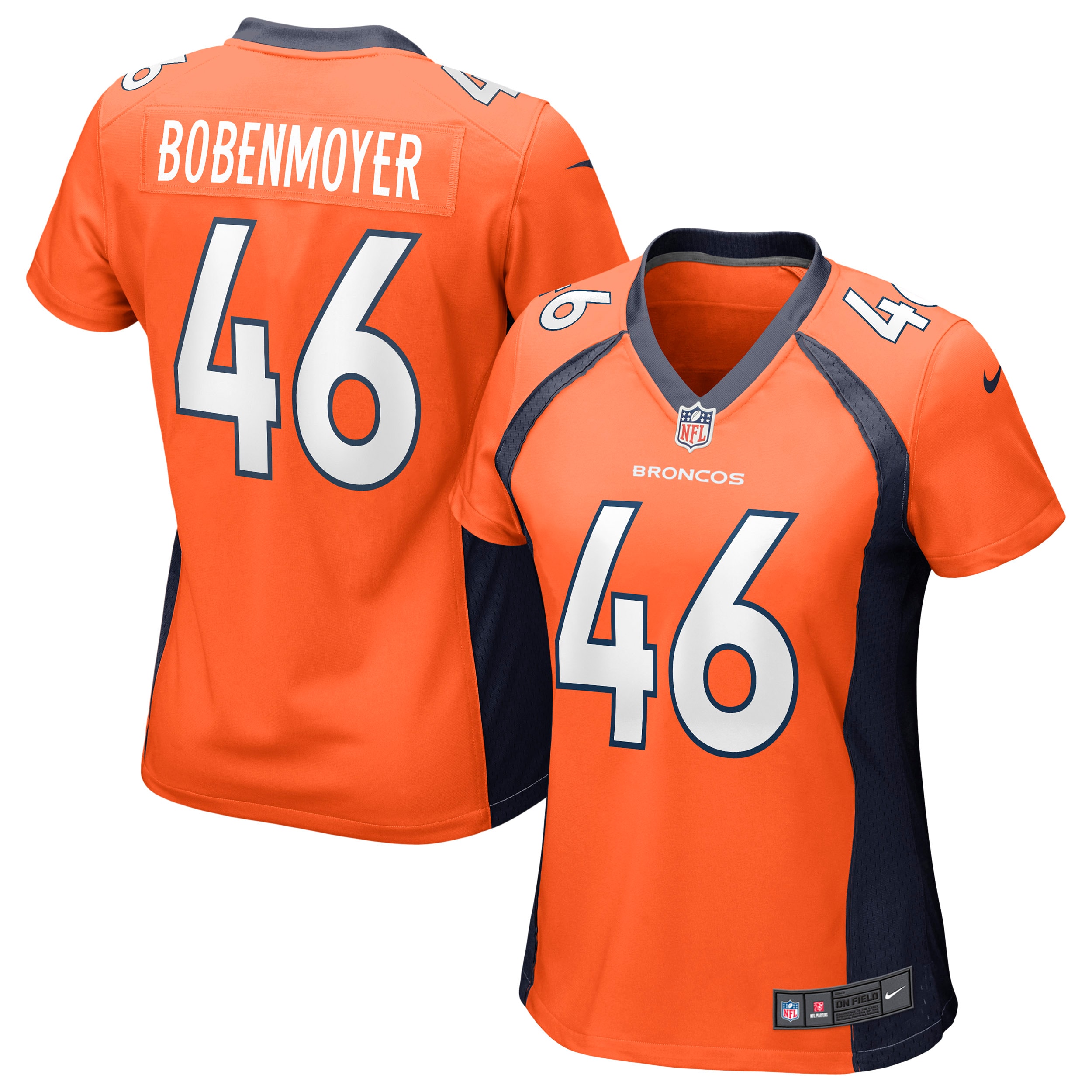 Jacob Bobenmoyer Denver Broncos  Women's Game Jersey - Orange