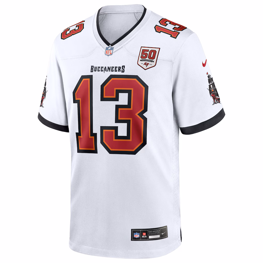 Mike Evans #13 Tampa Bay Buccaneers 50th Season White Game Jersey - White
