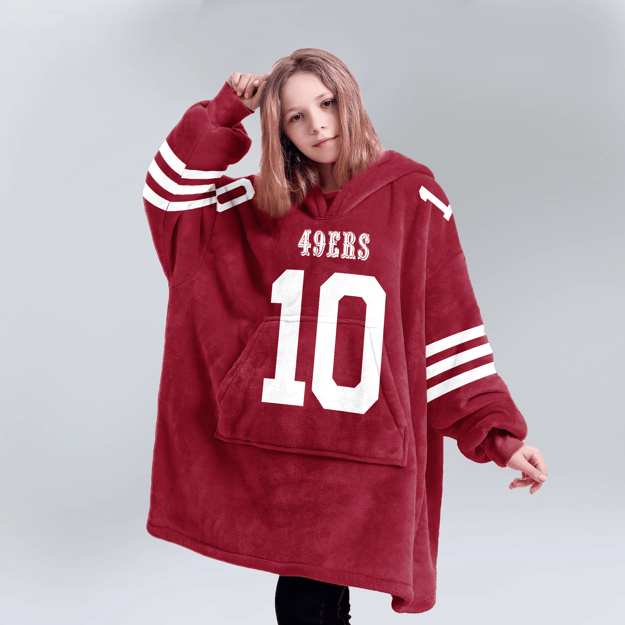 Kid M.J 10 San Francisco 49ers Football Unisex Blanket Hoodie