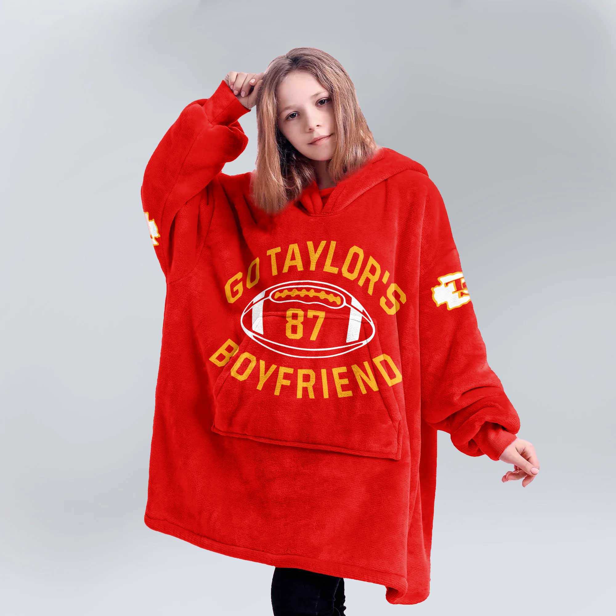 Adult Swiftie 87 Kansas City Football Unisex Blanket Hoodie