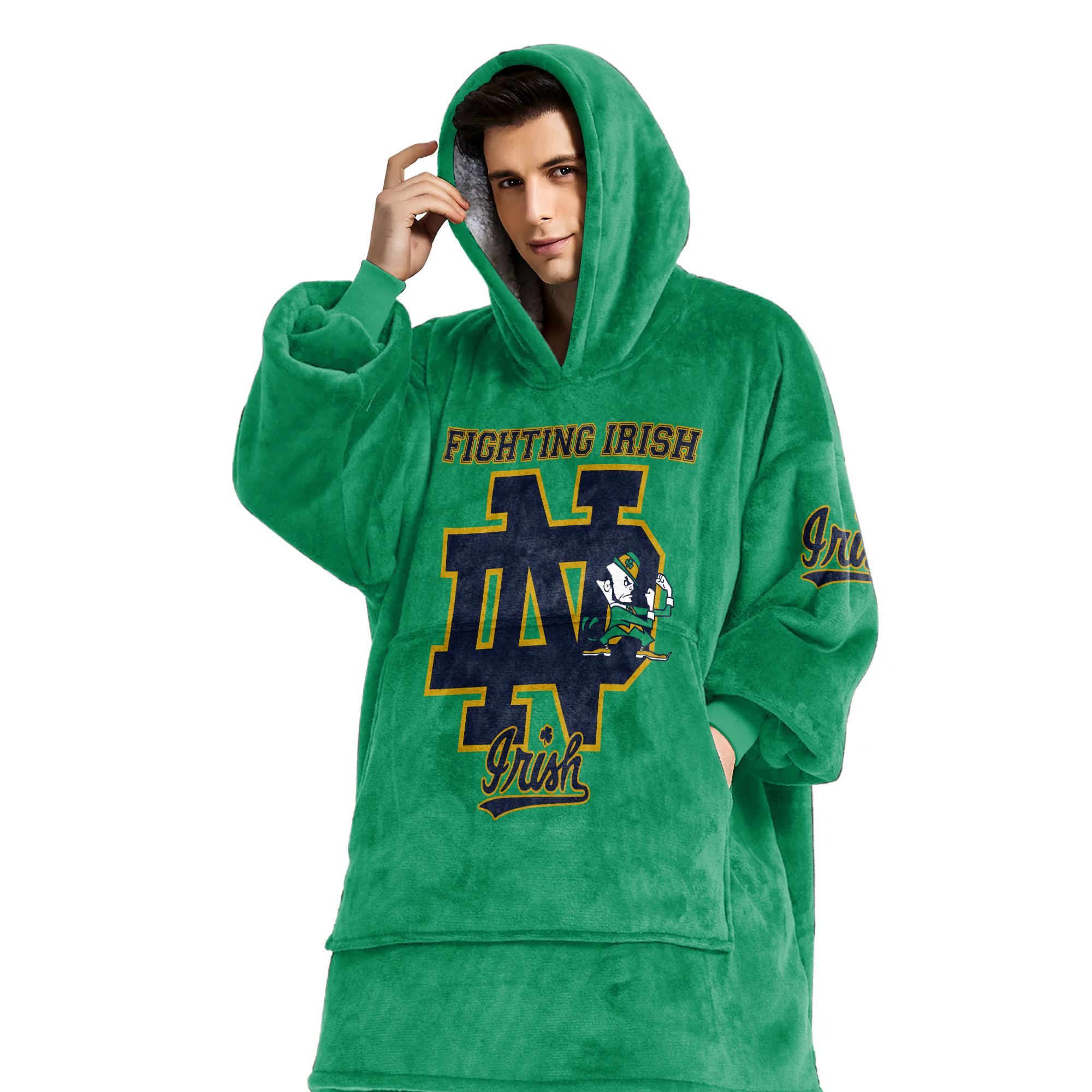 Adult Notre Dame Football Unisex Blanket Hoodie